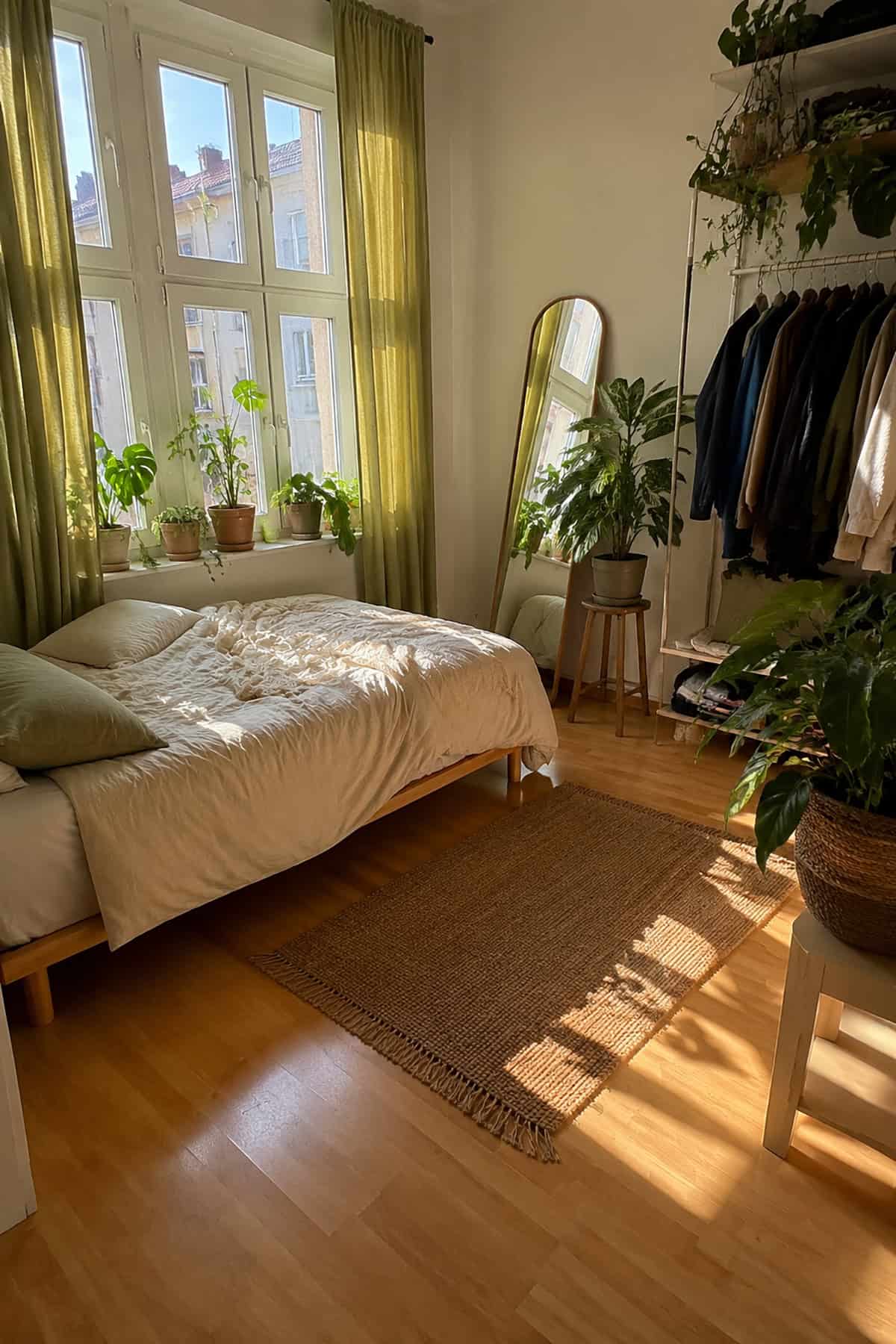 Sunlit Plant Filled Bedroom