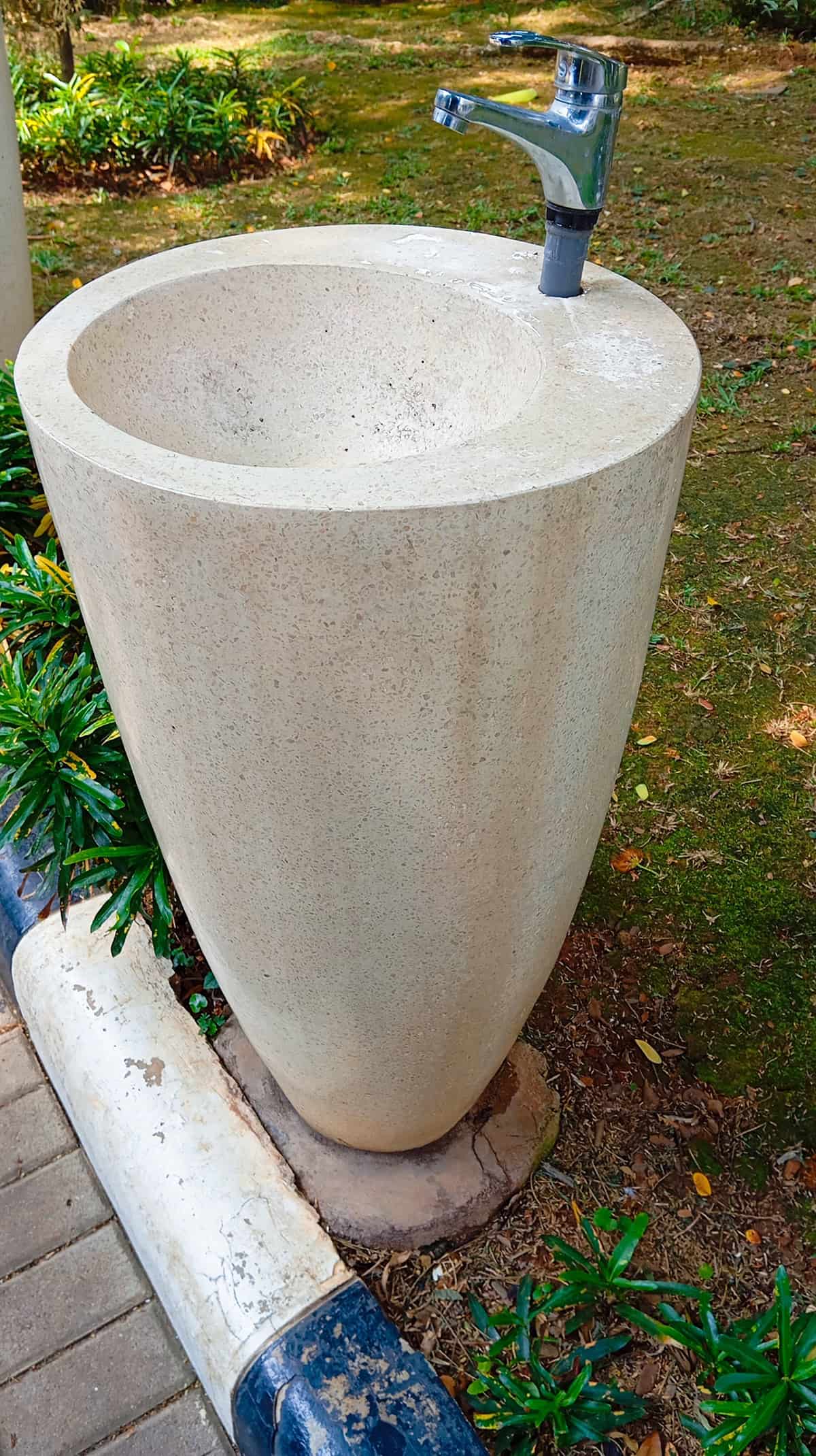 Tall Concrete Pedestal Sink