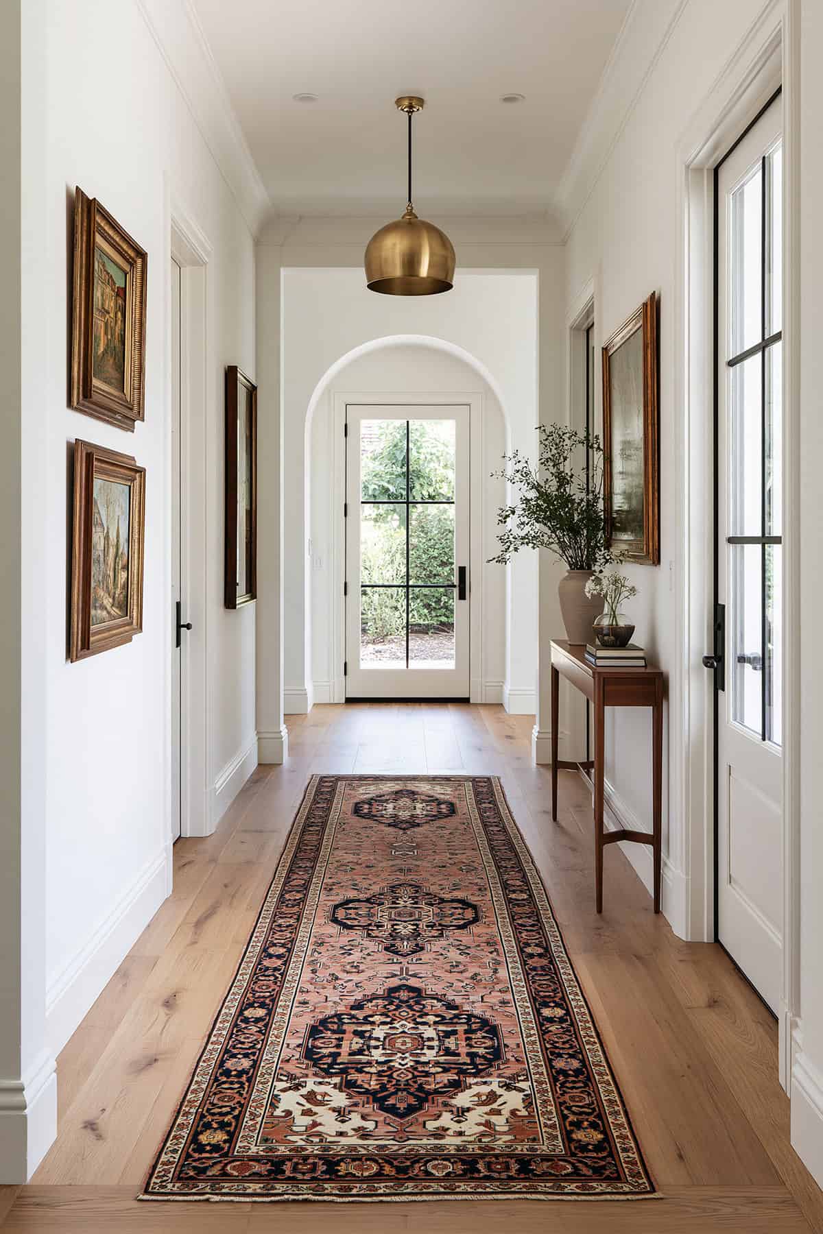 Vintage Persian Runner in a Bright Entry Hall
