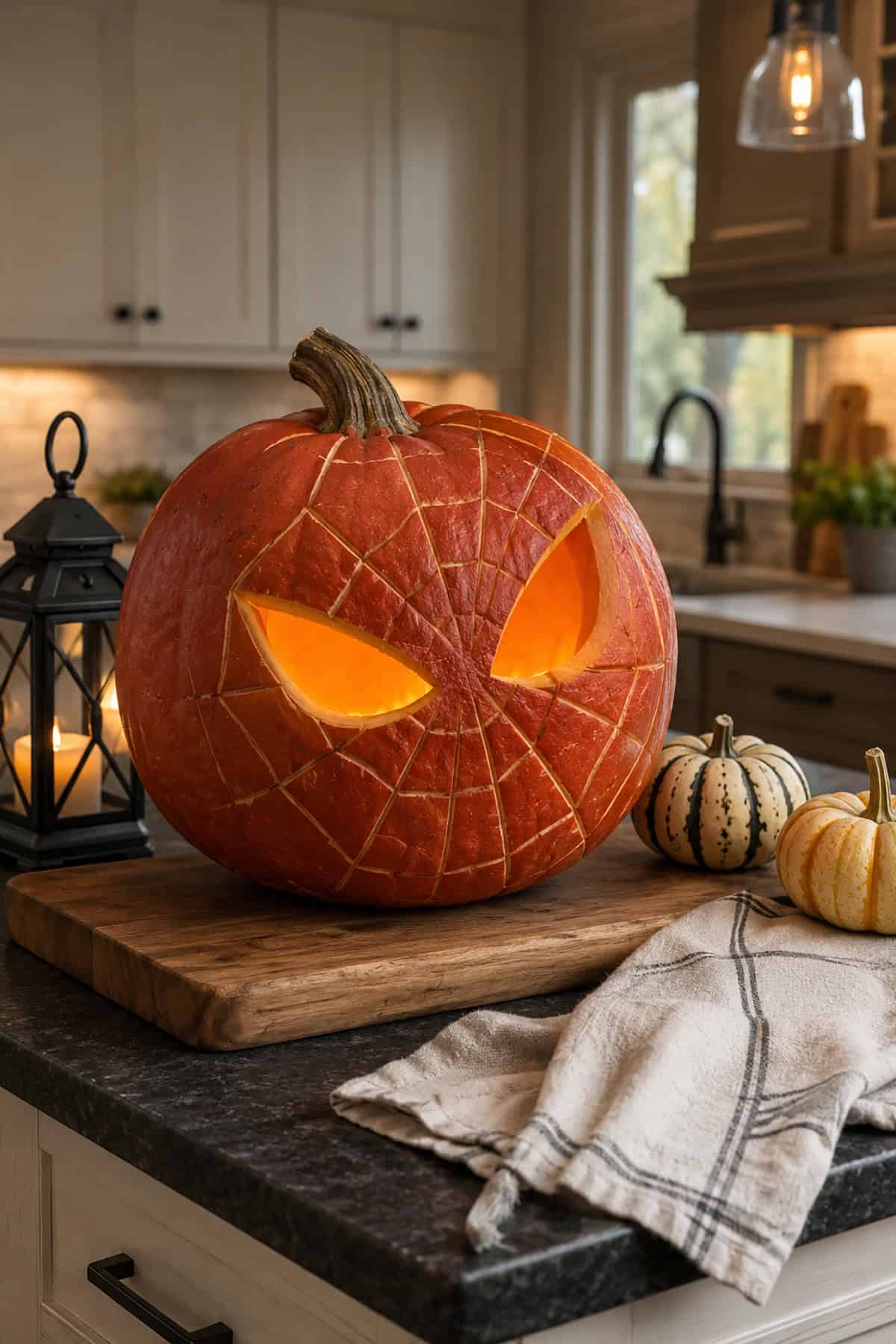Web Masked Pumpkin Carving
