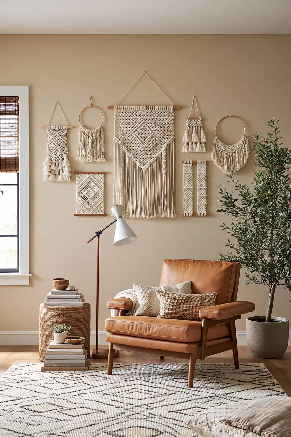 White Macramé Gallery Wall