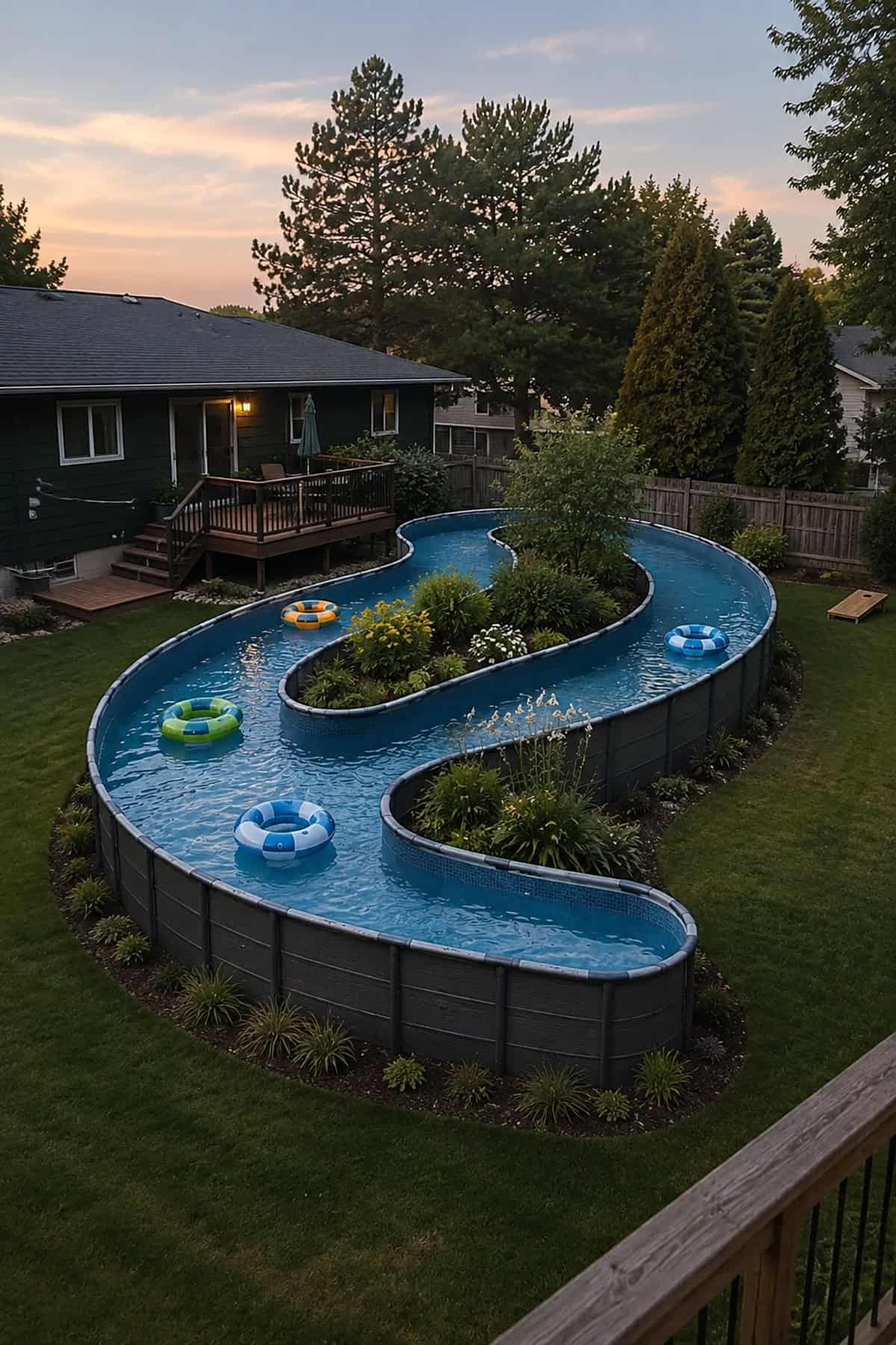 Winding Above Ground Lazy River Pool