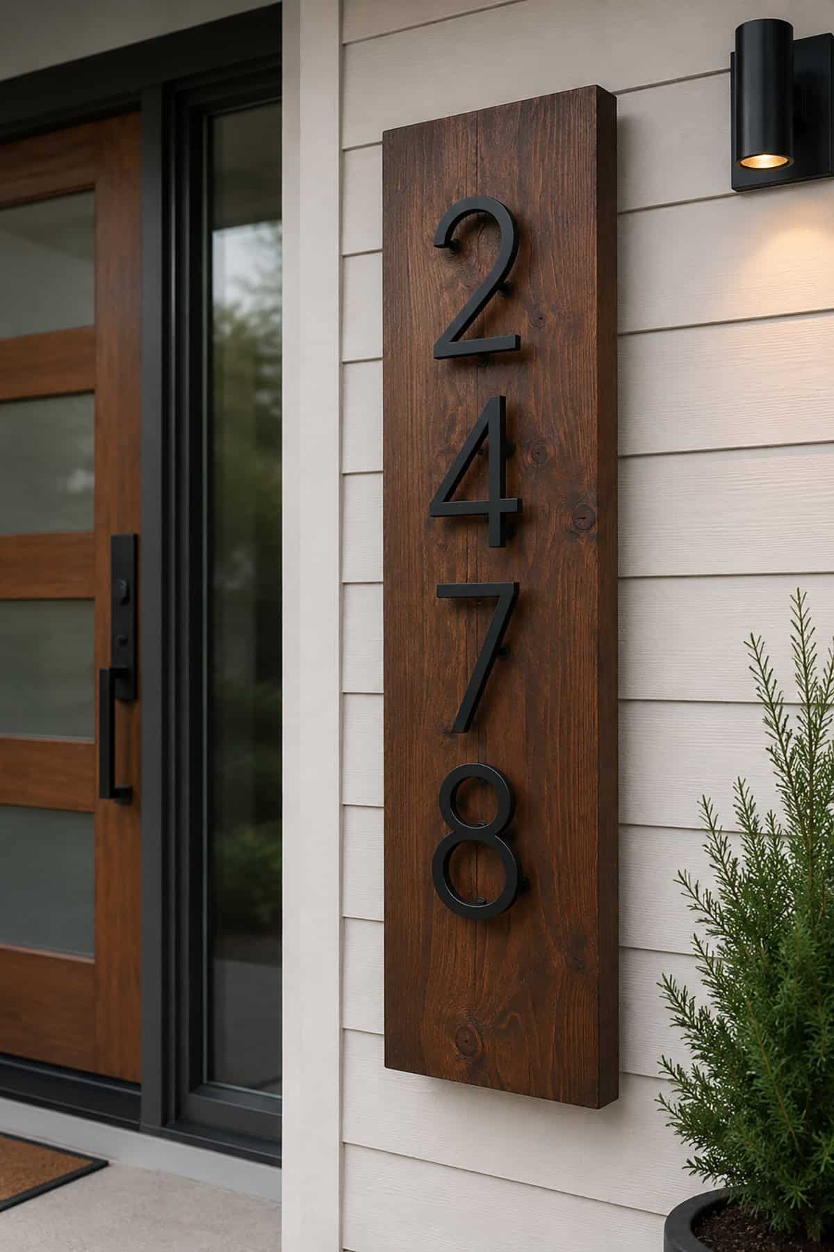 Wooden House Number Sign