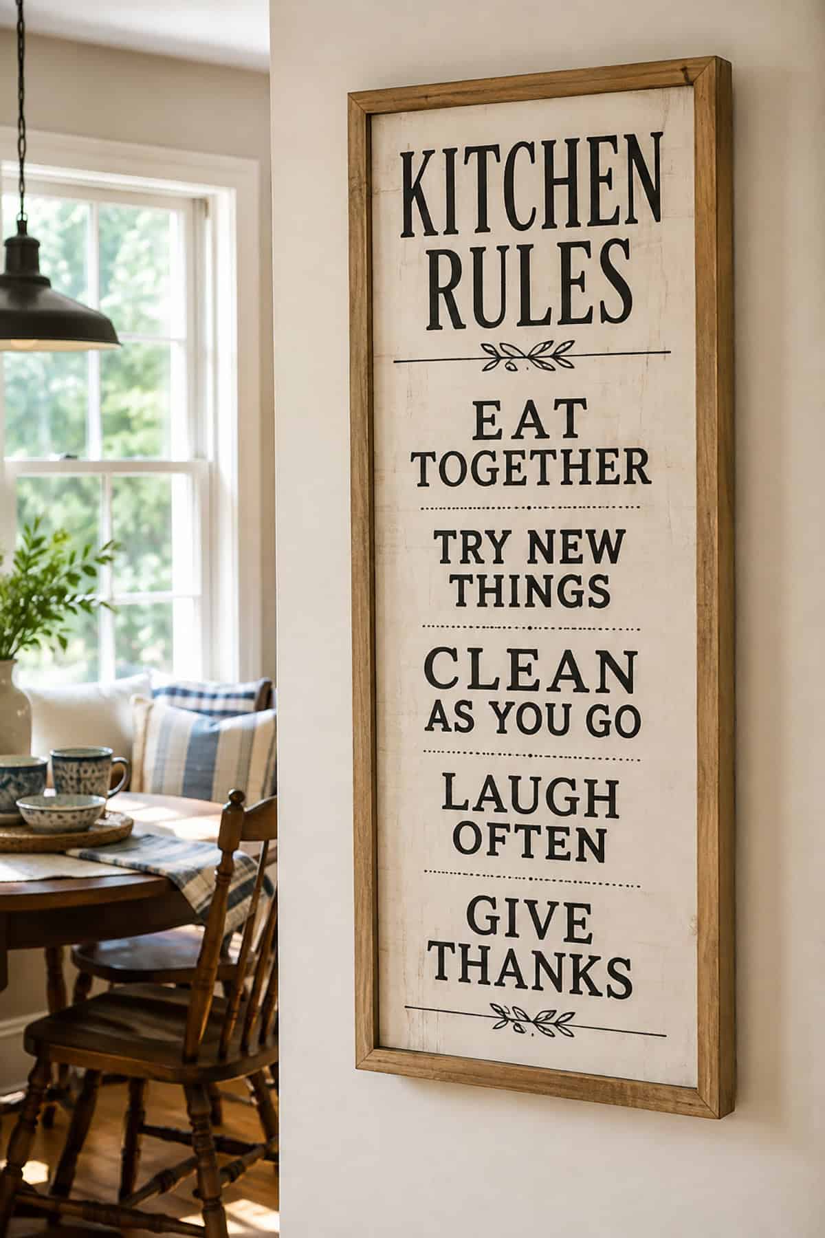 Wooden Kitchen Rules Sign