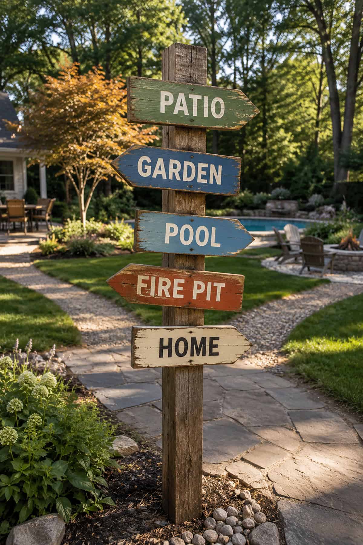 Wooden Signpost For The Backyard