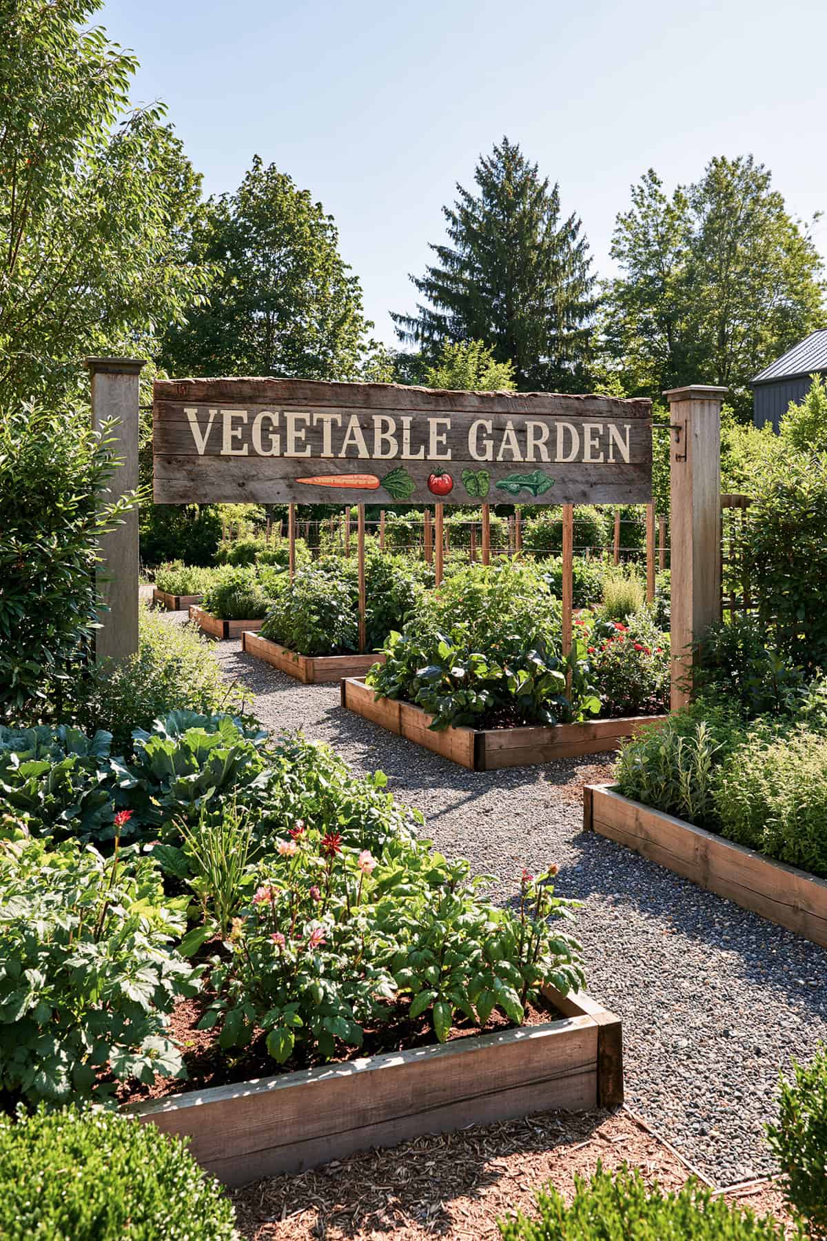 Wooden Vegetable Garden Sign