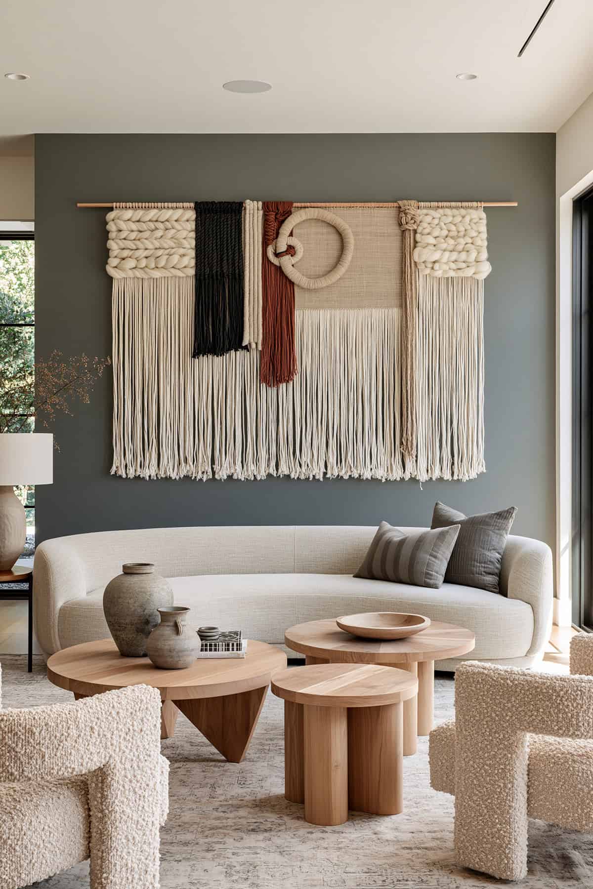 Woven Fiber Art Feature Wall