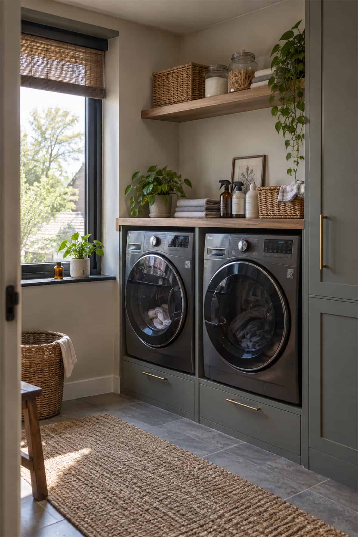 Window-Side Laundry Closet Storage
