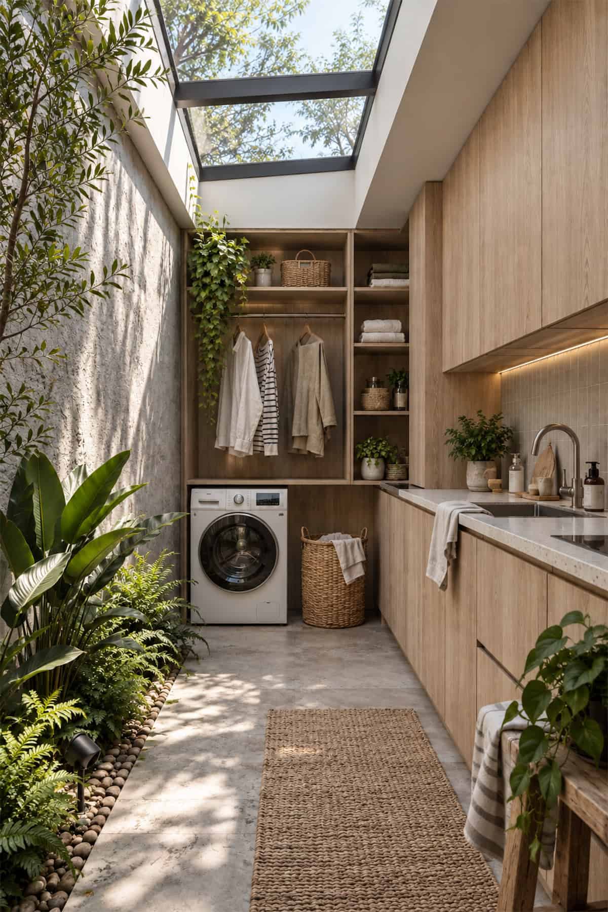 Skylit Garden Laundry Closet