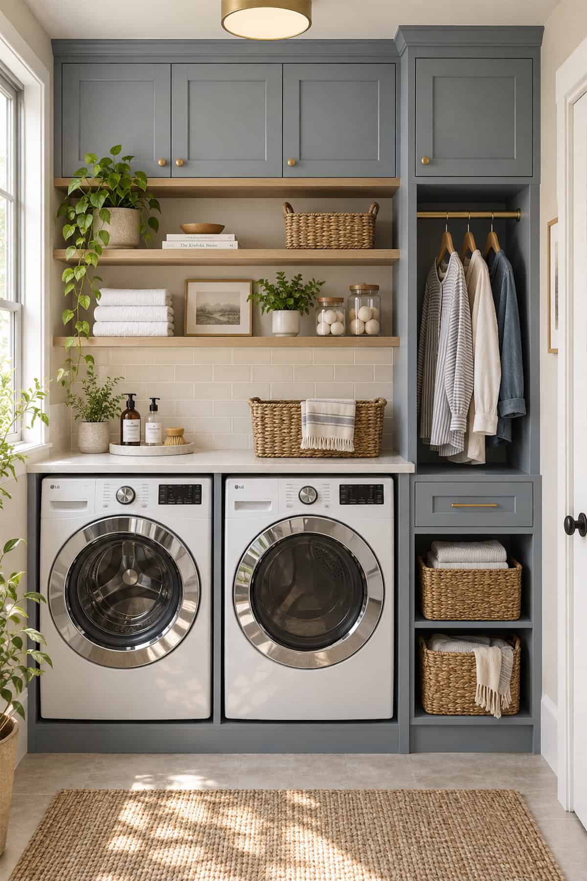 A Laundry Closet with a Garment Rail