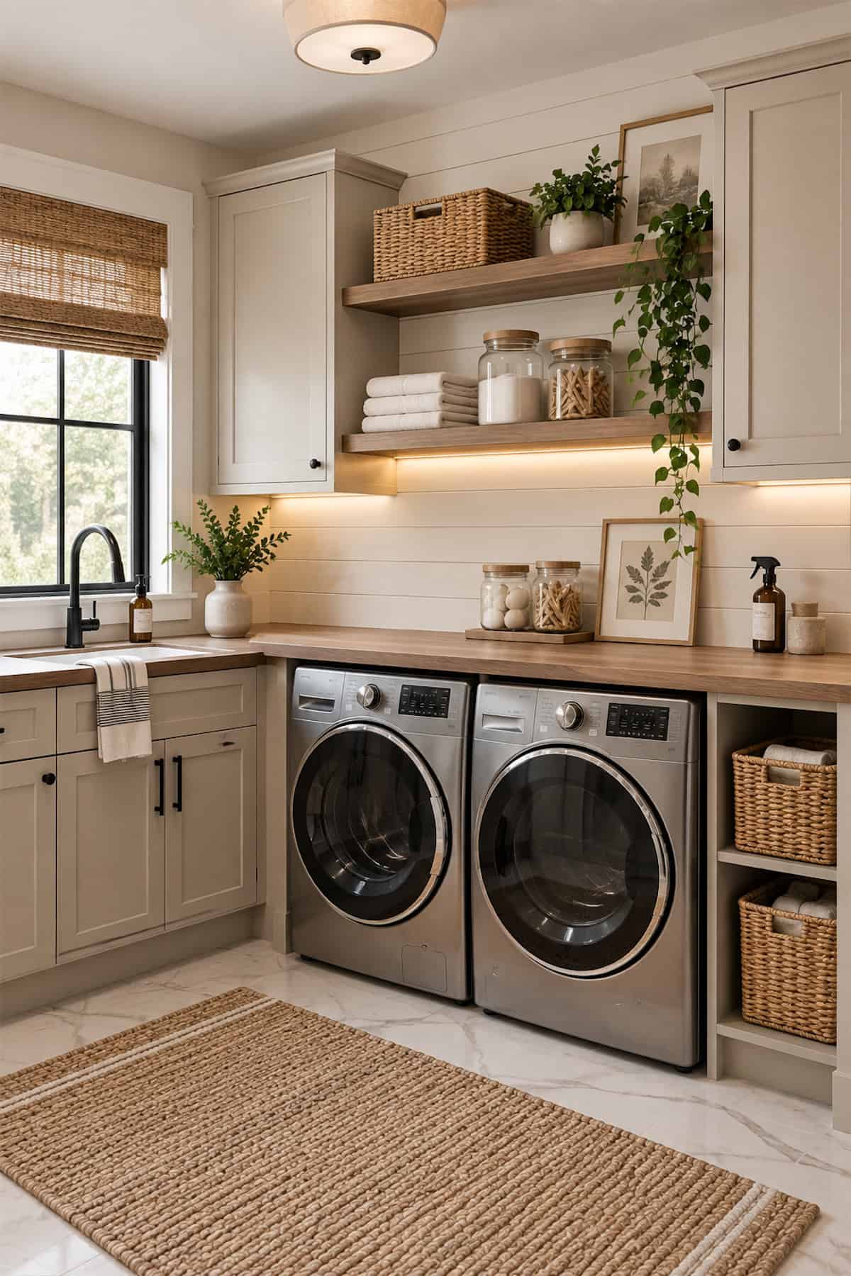 Countertop Over Side-by-Side Laundry Machines