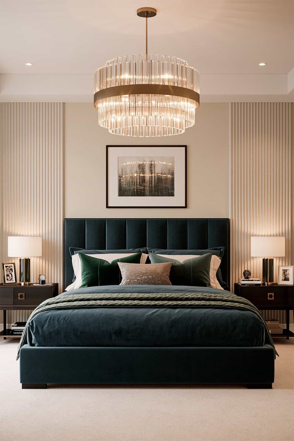 Deco Tiers Above Emerald Velvet