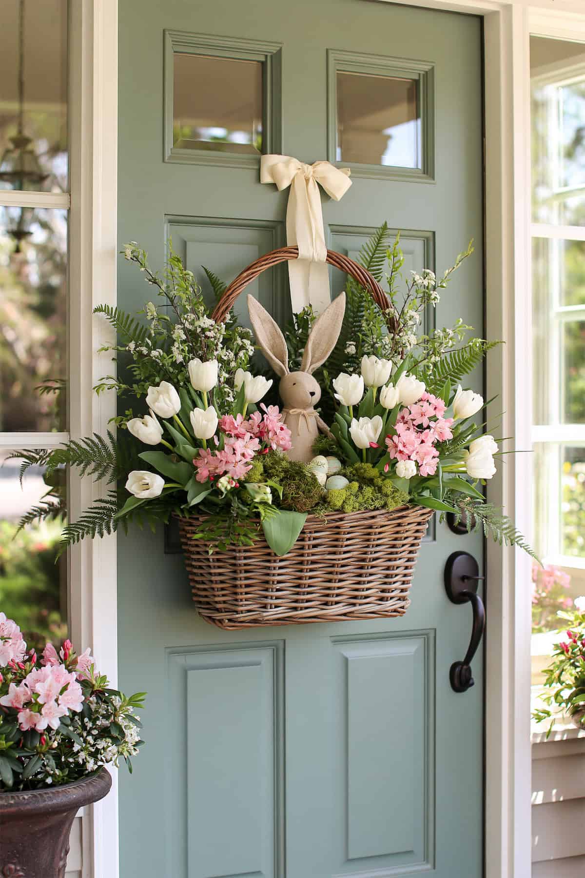 Bunny Centerpiece for a Door Basket