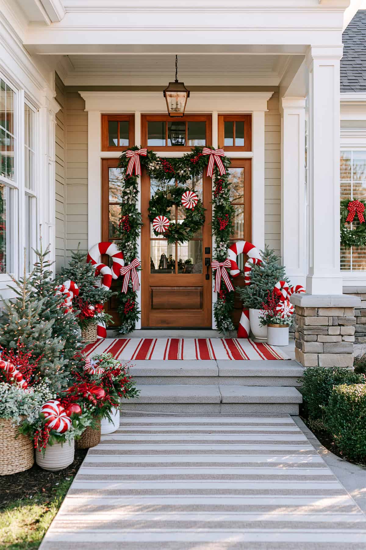 Candy Cane Stripes From Walk to Door