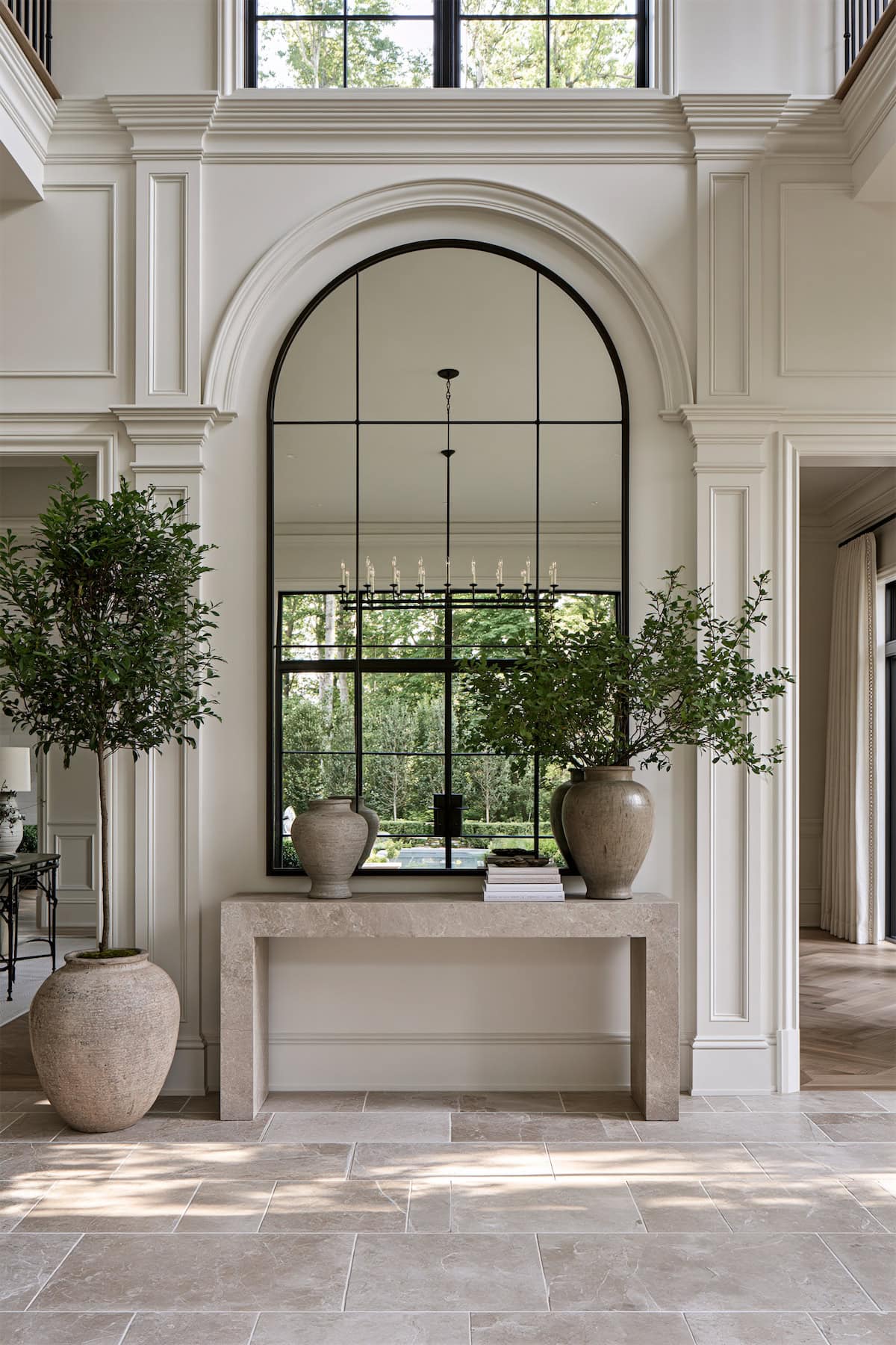 A Foyer Mirror at Full Wall Height