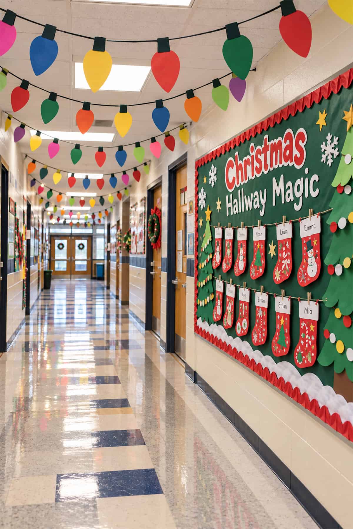 Christmas Bulbs Across the Hall