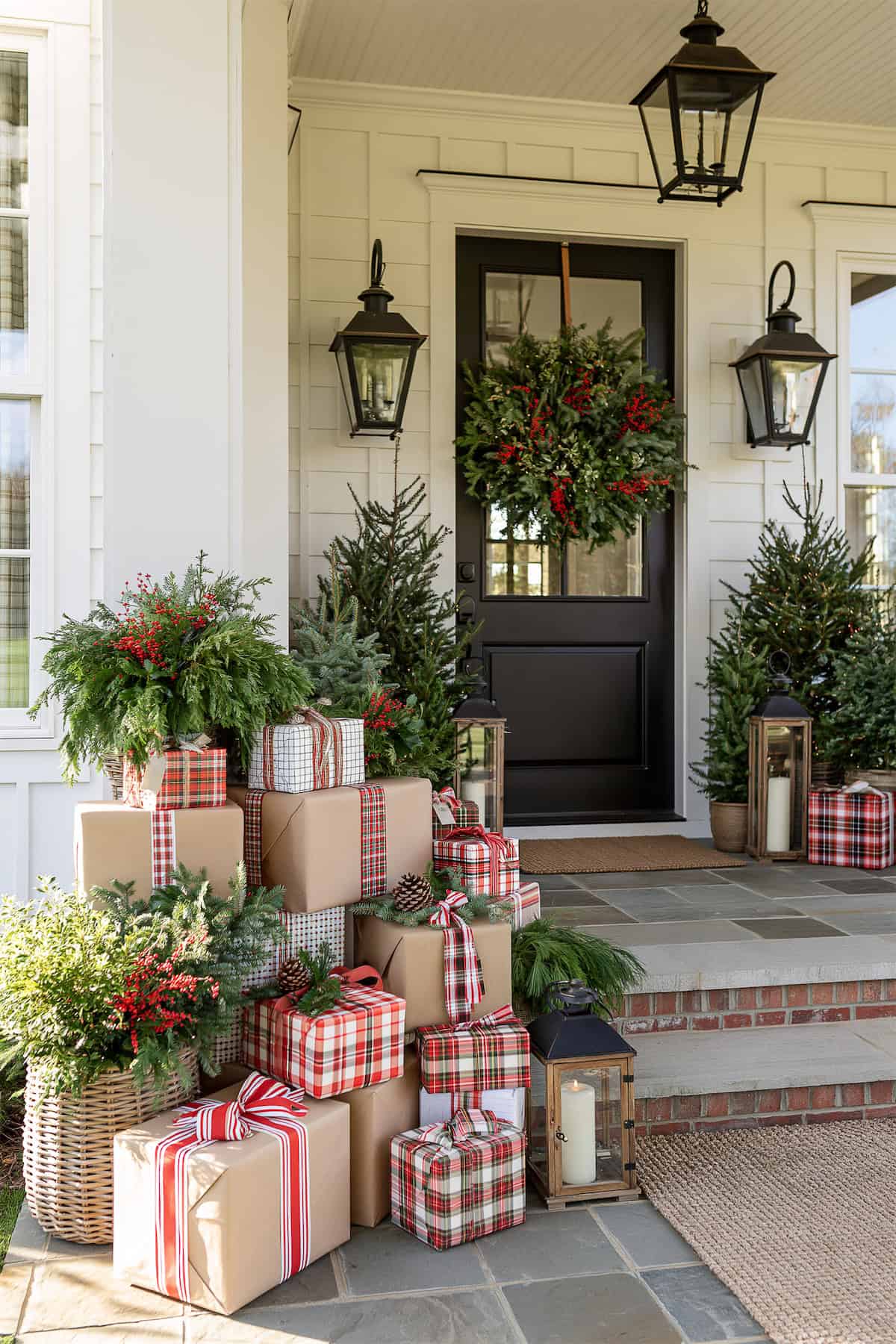 Wrapped Parcels Piled Beside the Front Door