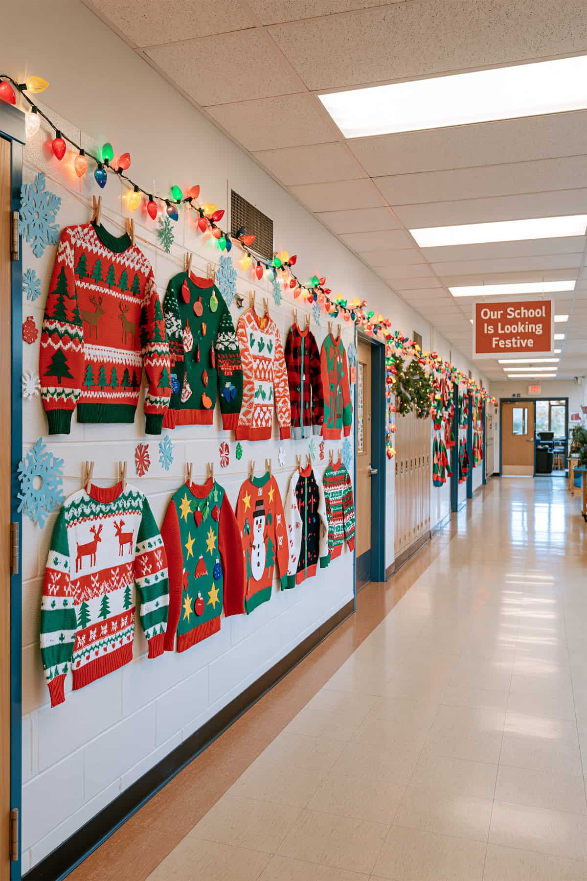 Christmas Sweaters Down the Hall