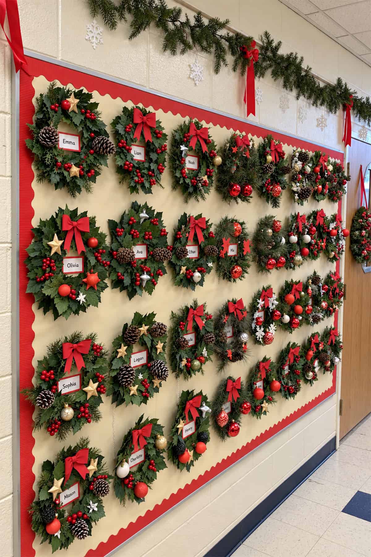 Student Wreath Christmas Board