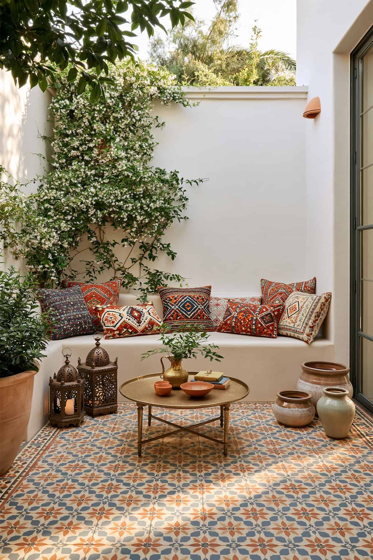 A Courtyard Guided by Moroccan Tile