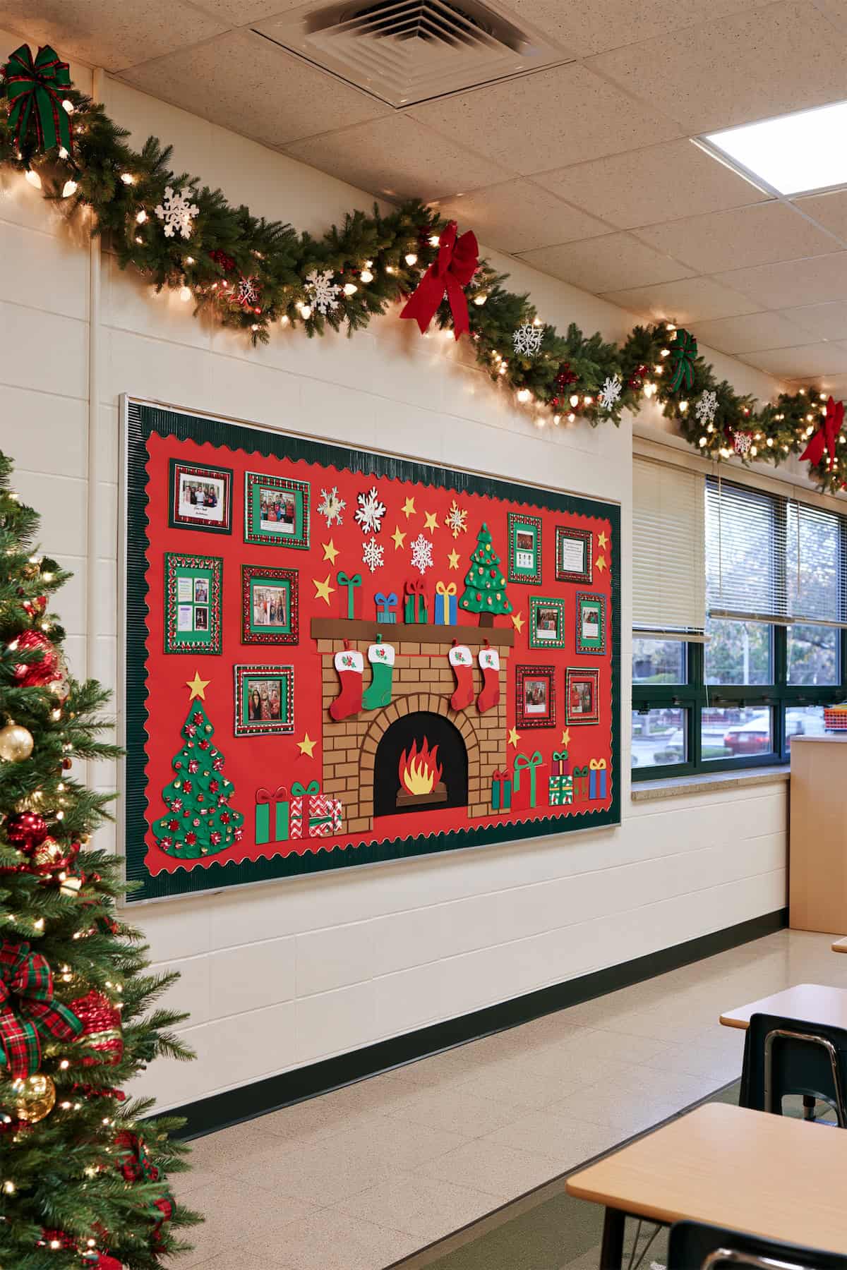Christmas Fireplace Classroom Board