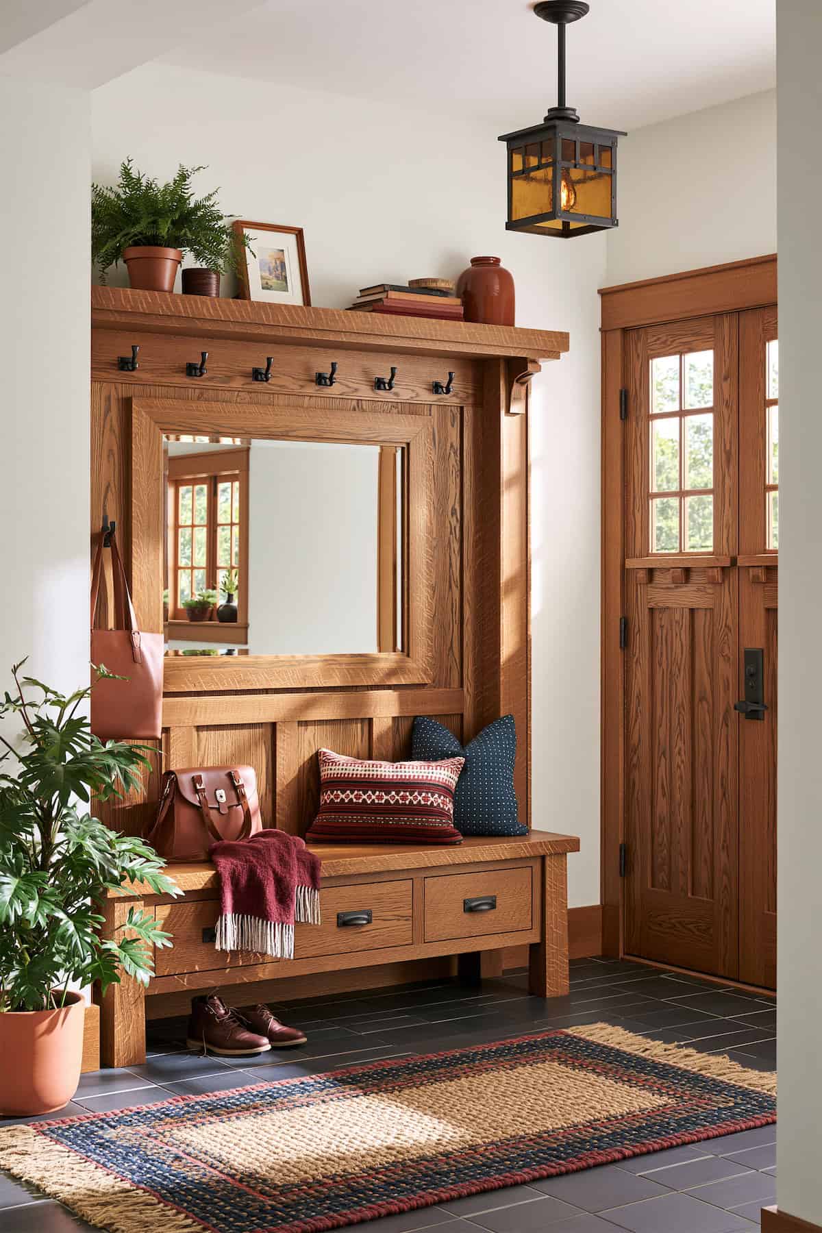 Craftsman Mirror in Oak Millwork