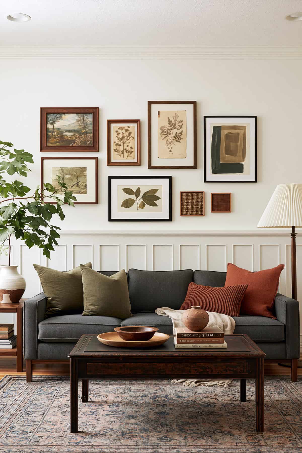 Earthy Living Room With a Gallery Wall