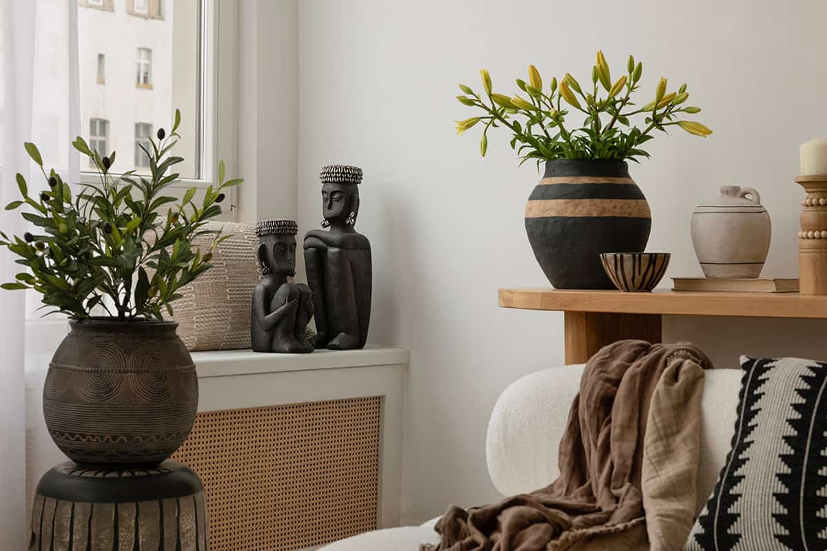 Earthy Pottery With Organic Greenery