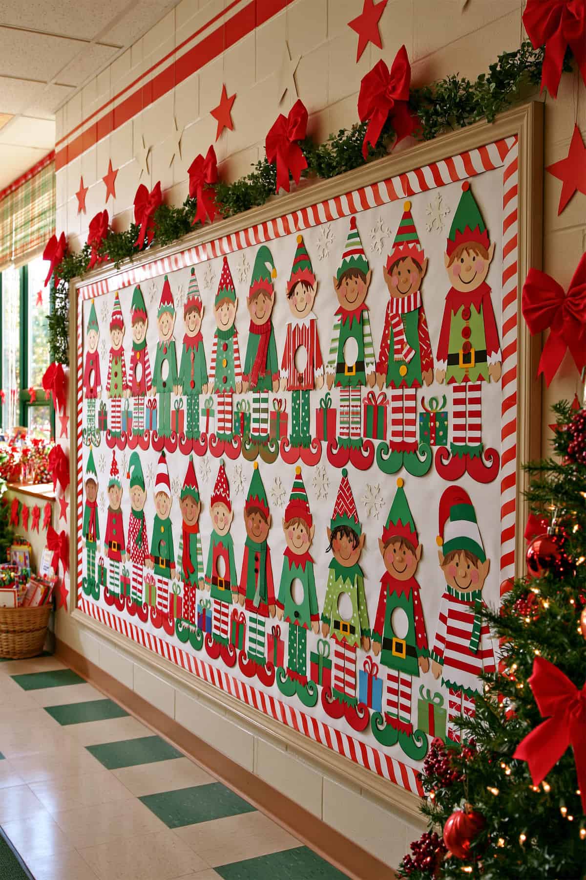 A Board Full of Christmas Elves