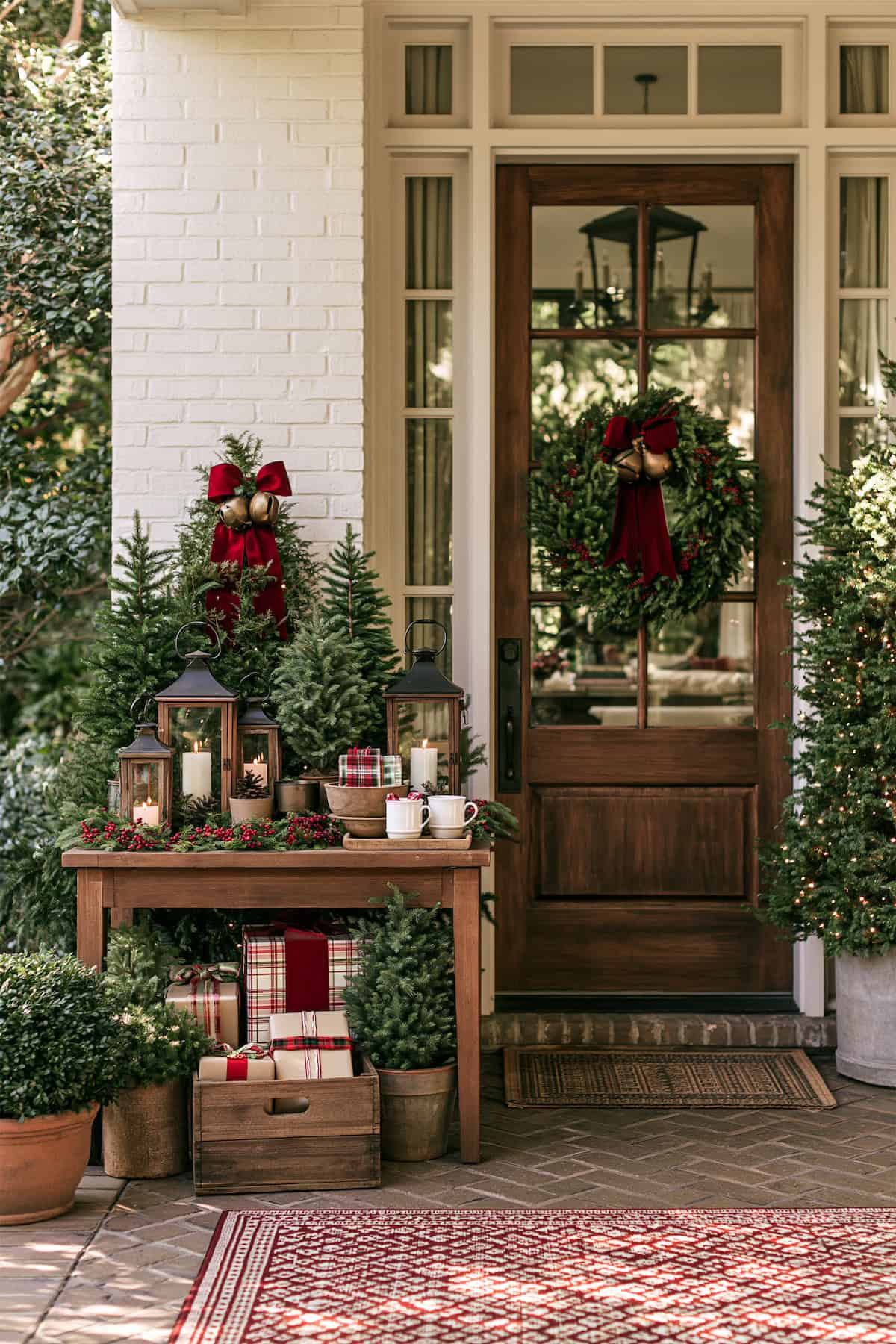 Christmas Market Table by the Front Door