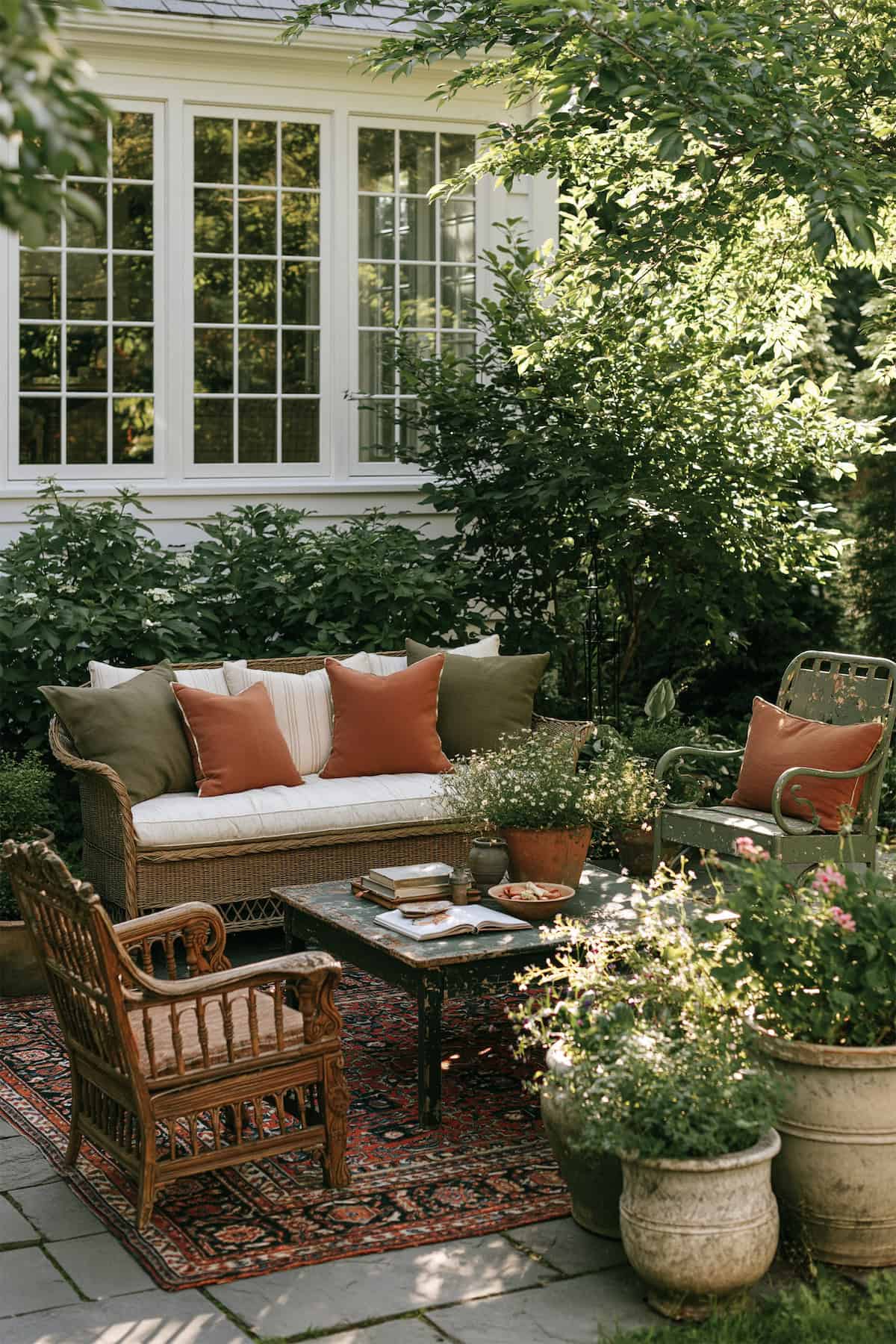 A Garden Mix of Vintage Seats