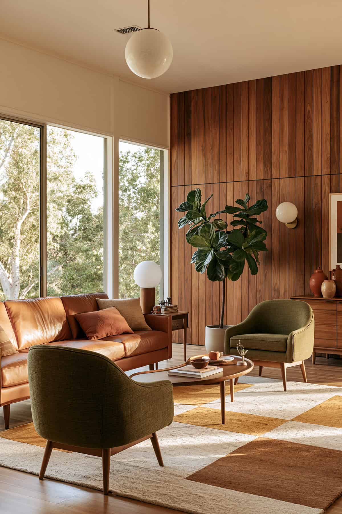 Mid Century Earthy Living Room