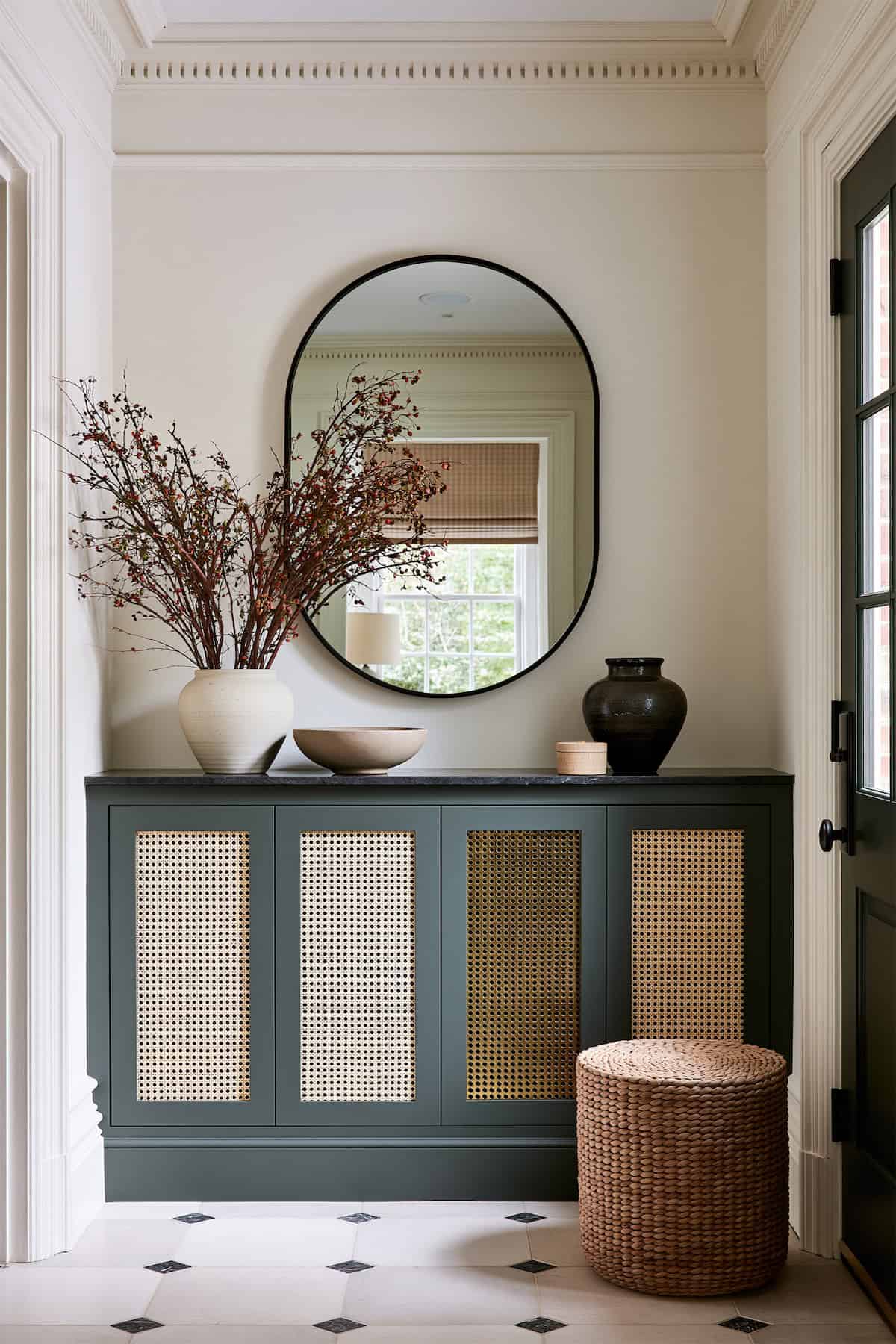 Entryway Mirror Over a Radiator Cover