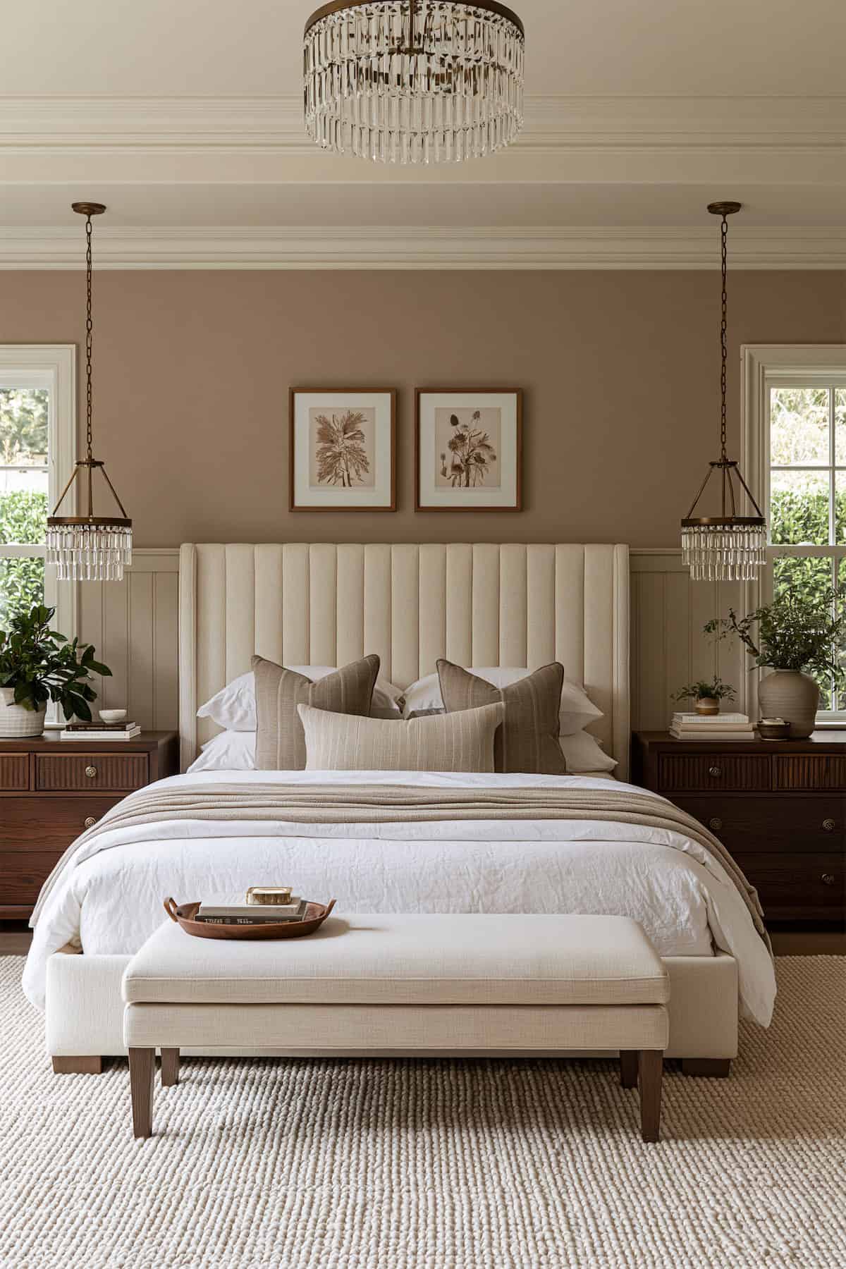 Twin Chandeliers at Bedside