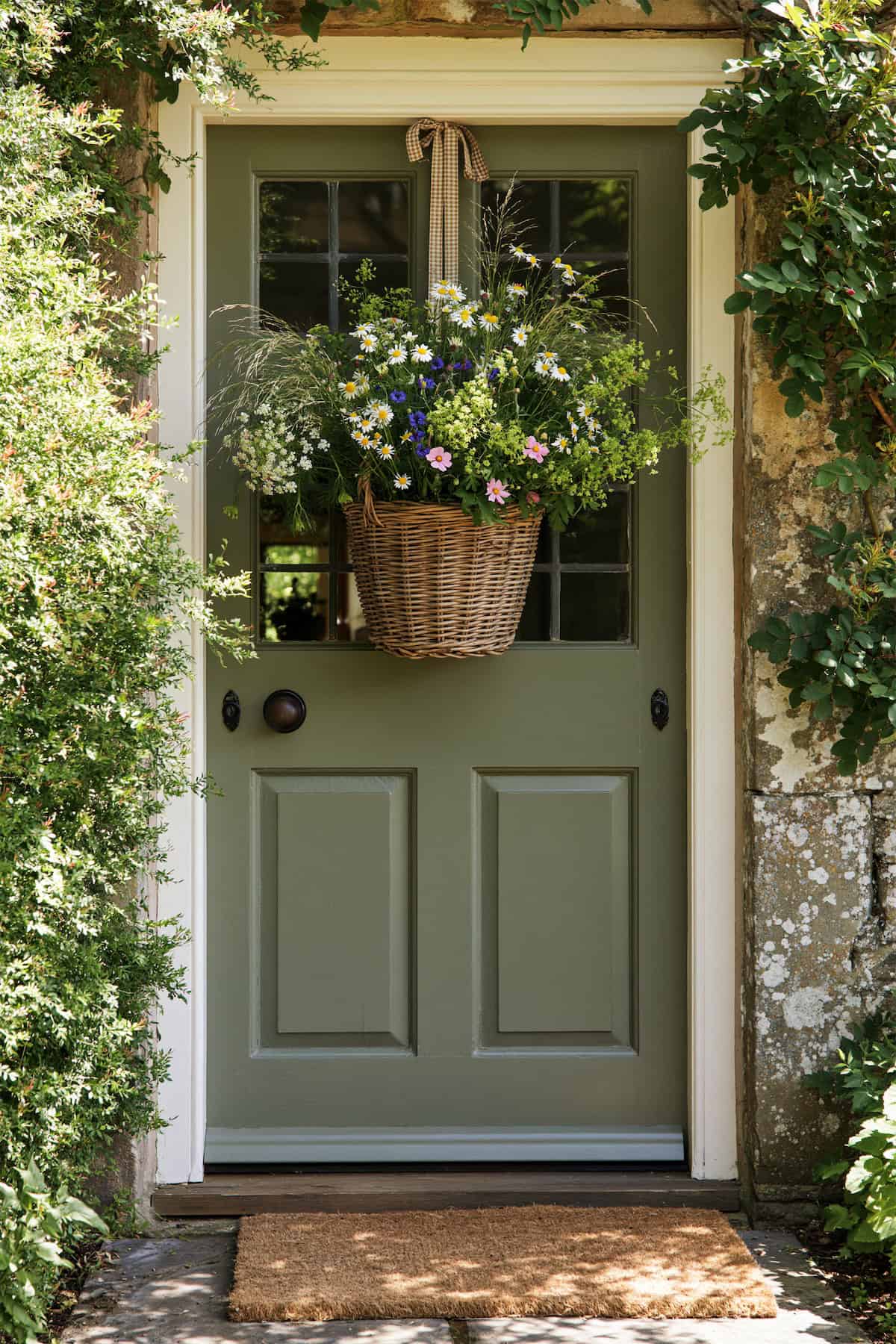 Cottage Wildflower Door Basket