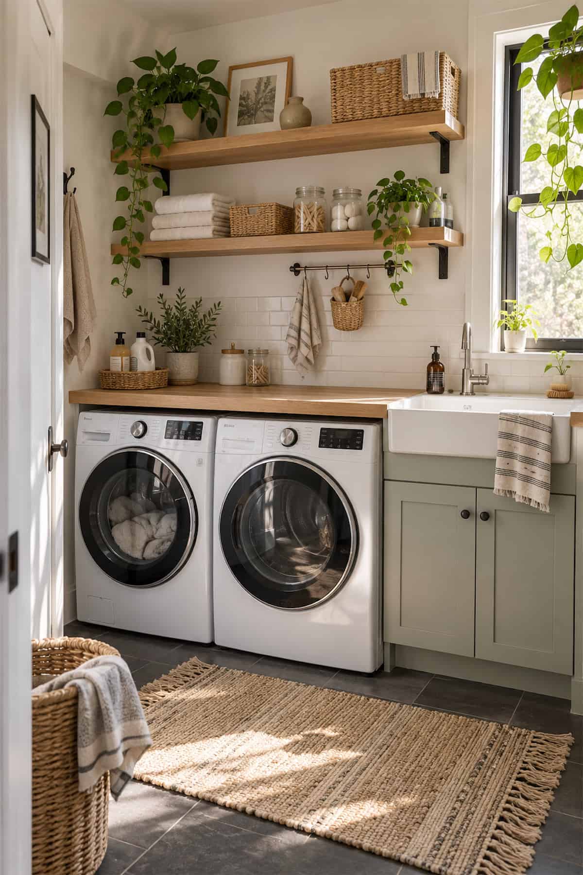 Open Shelves for the Laundry Closet