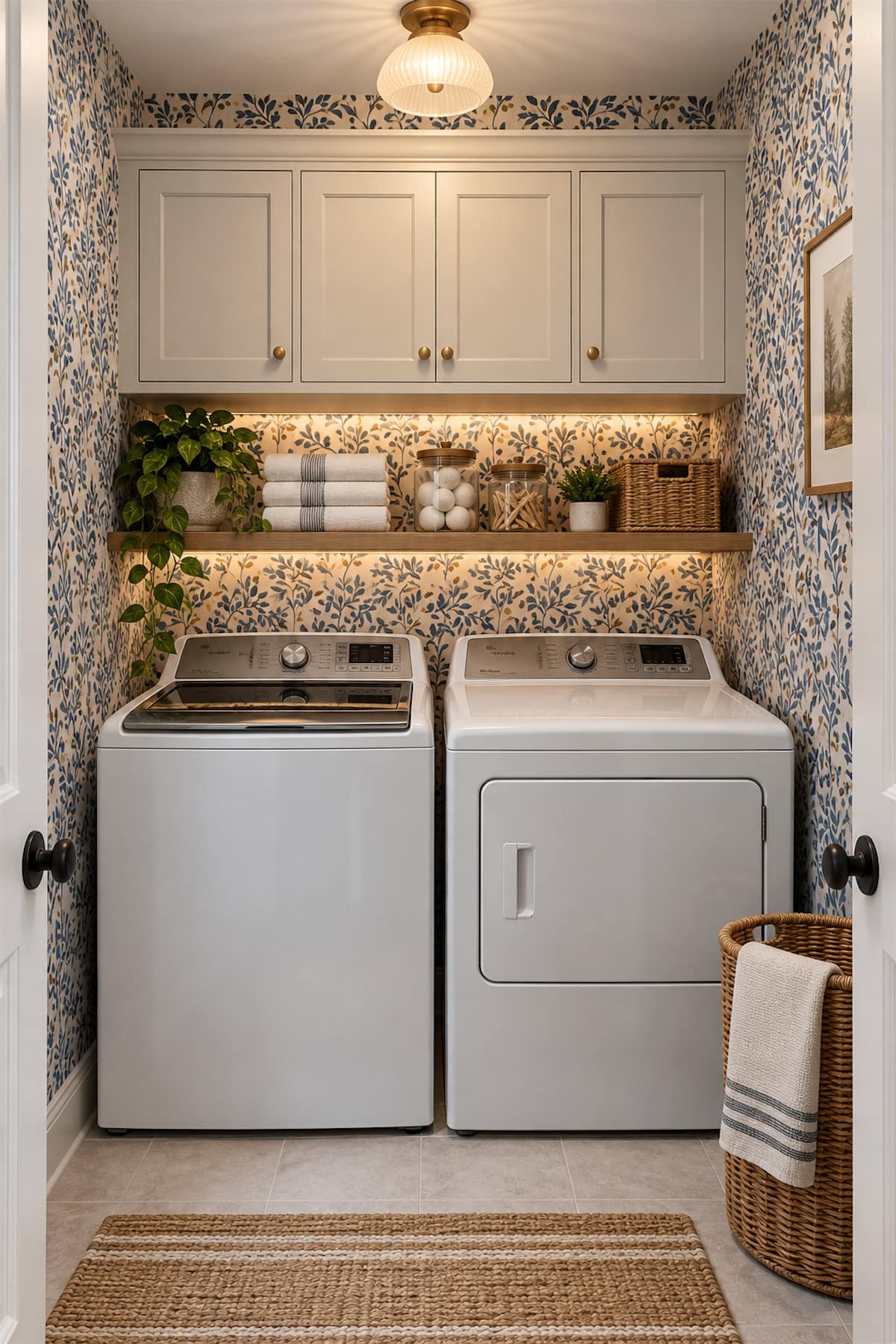 Wallpaper Around the Laundry Closet