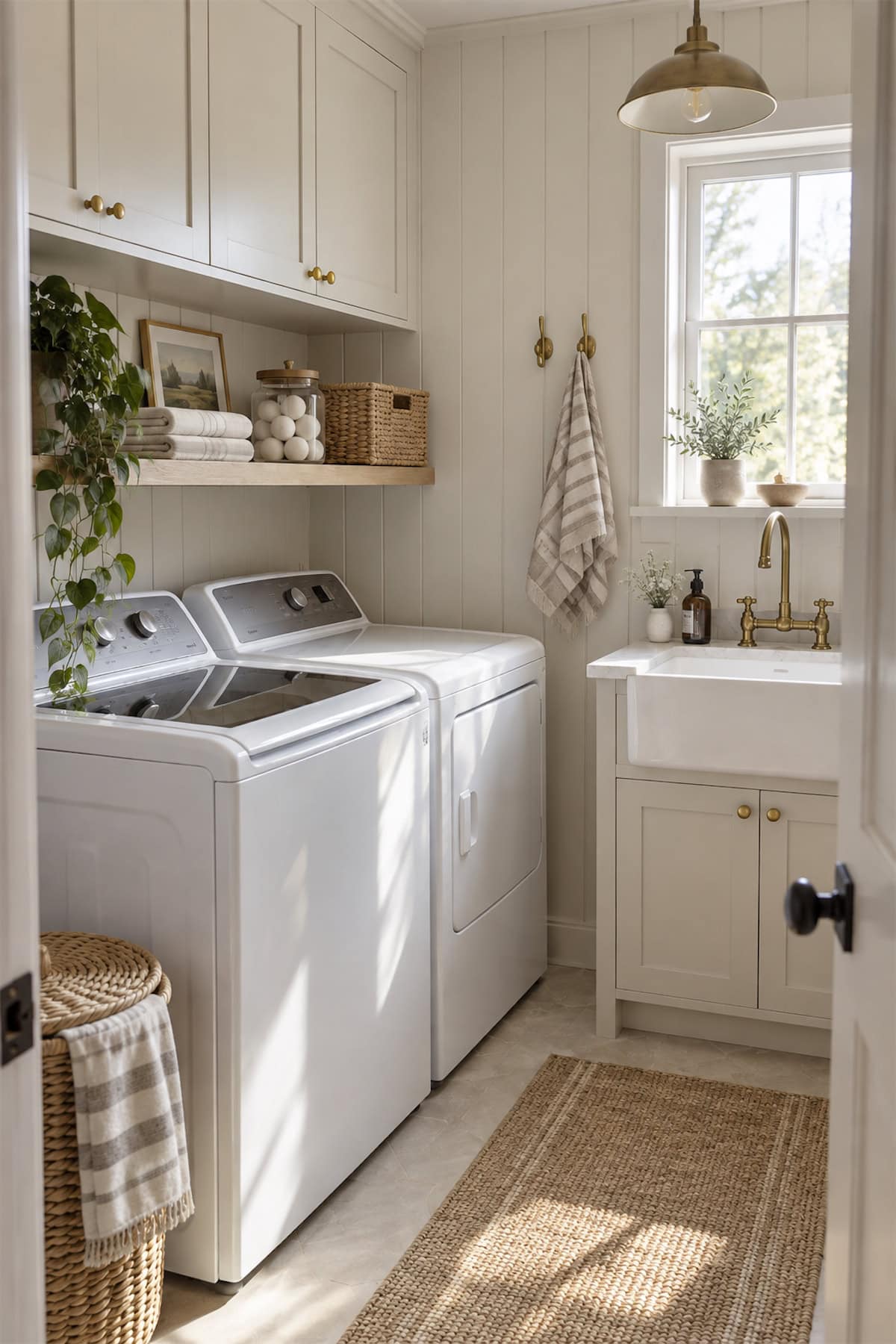 Compact Laundry with Wall-Height Storage