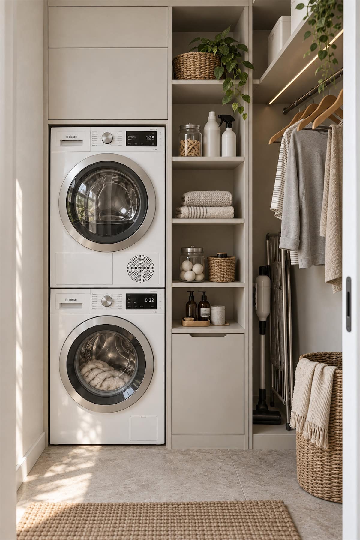 Laundry Closet with a Utility Bay