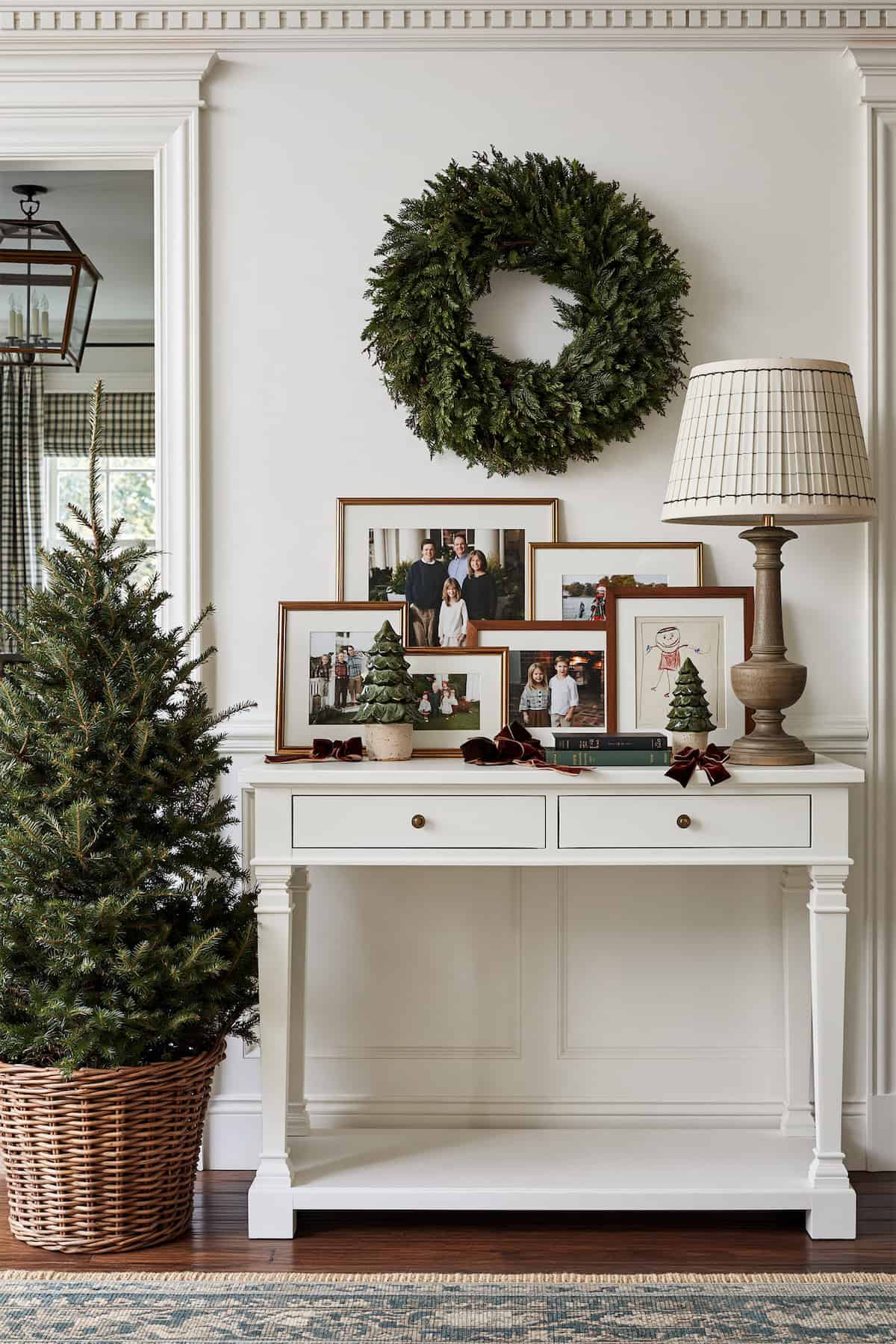 Family Photos for the Christmas Entry Table