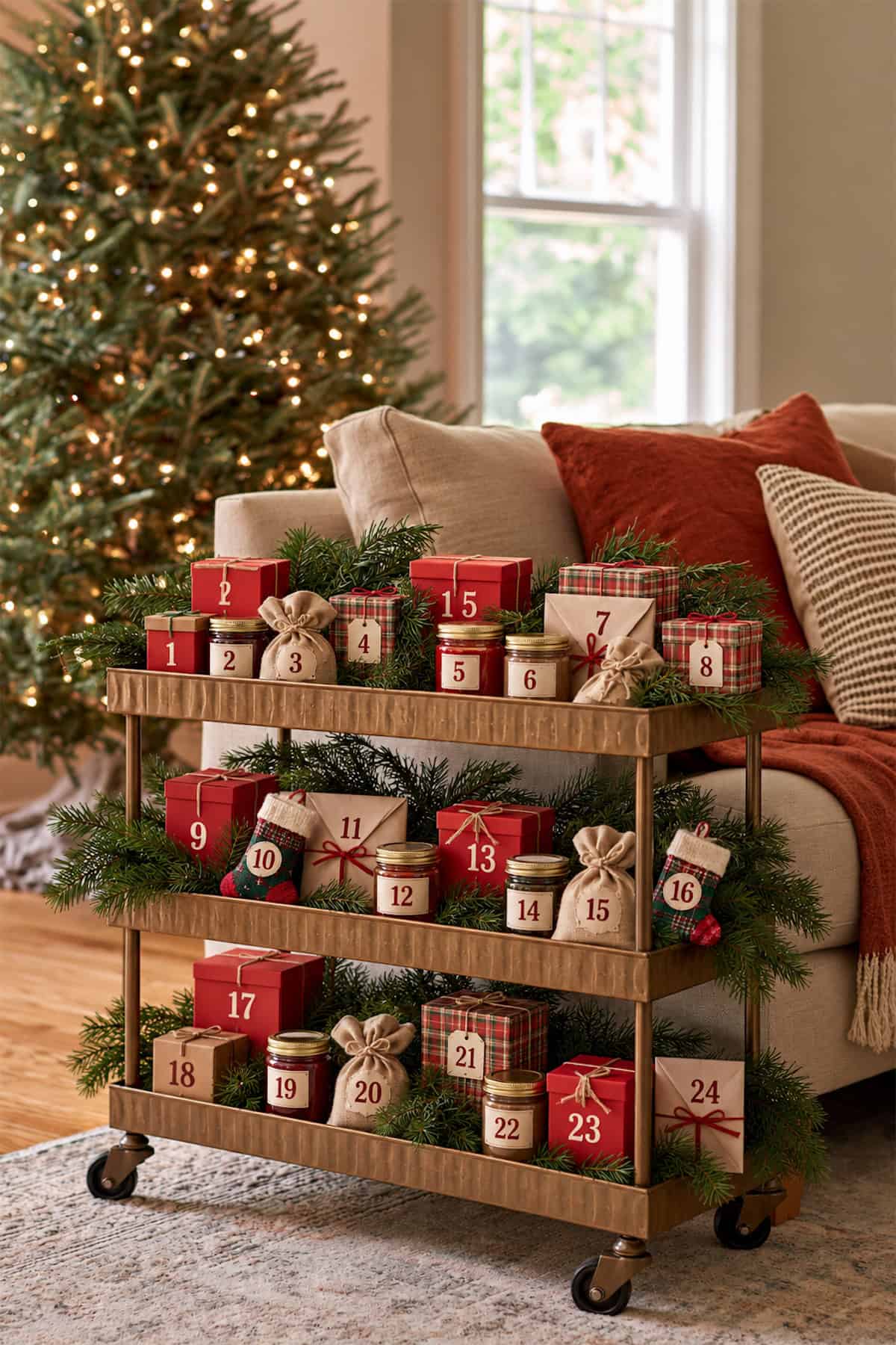 Advent Calendar on a Gift Cart