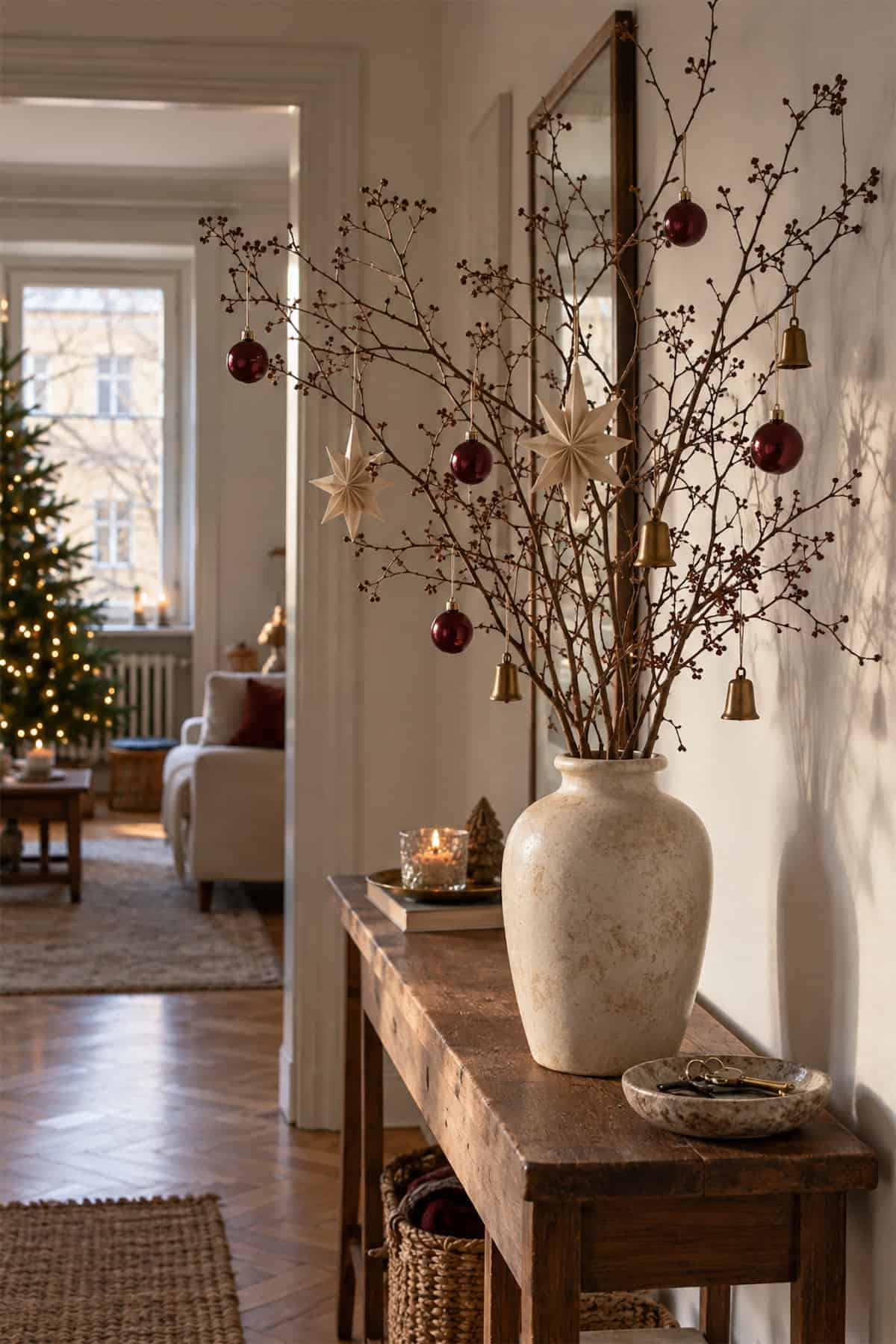Ornament Branches for a Narrow Console