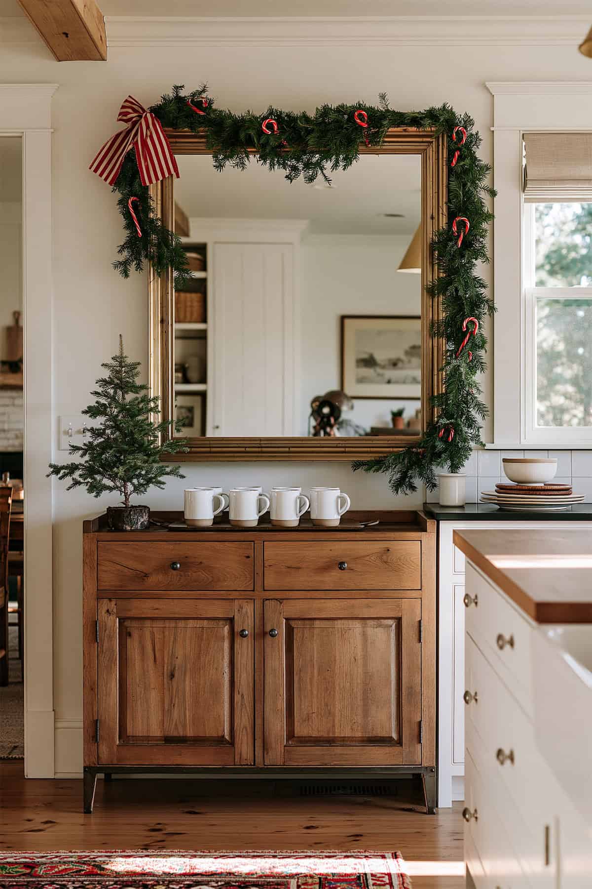 Candy Cane Accents for a Christmas Mirror
