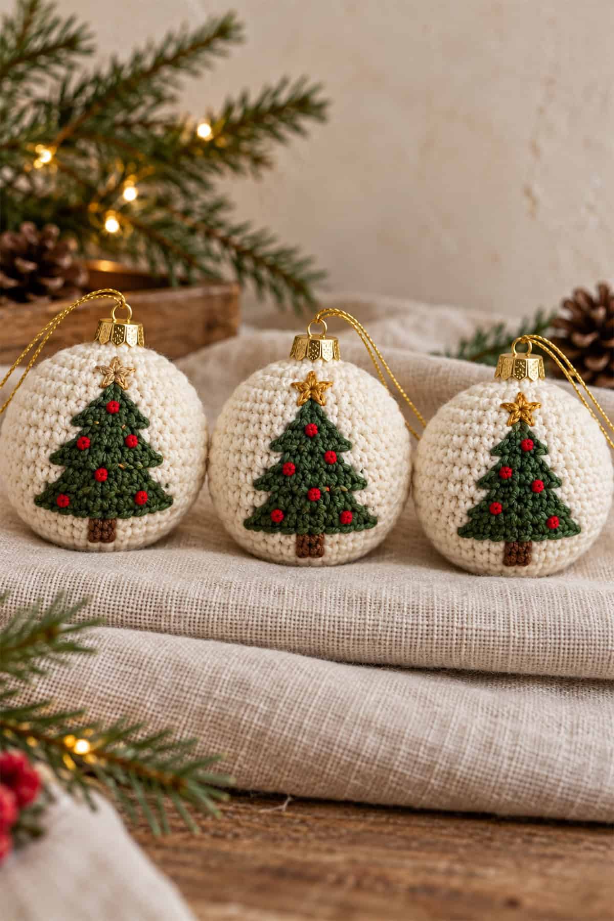 Tiny Tree Crochet Baubles
