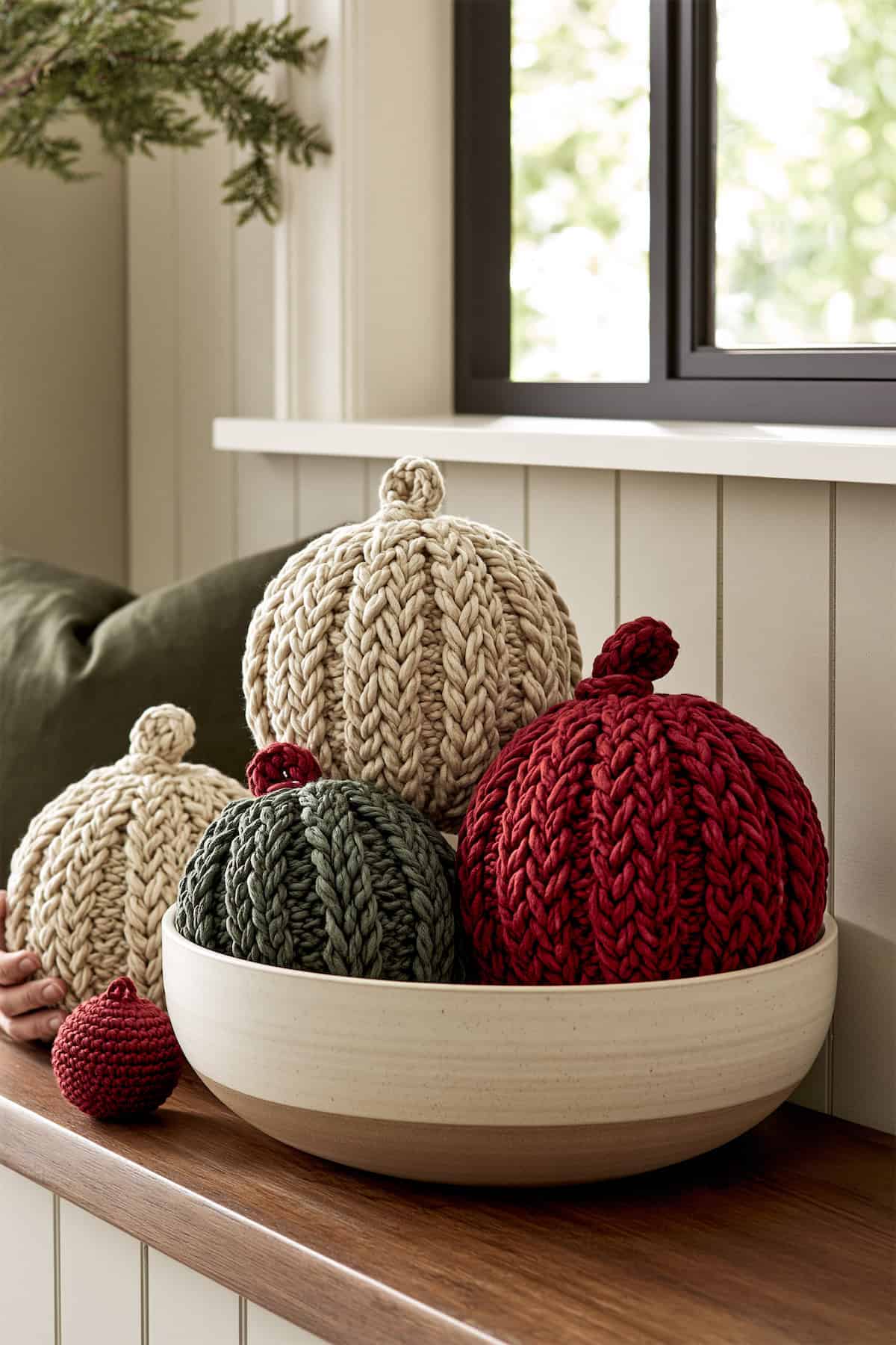 Oversized Knit-Look Crochet Baubles