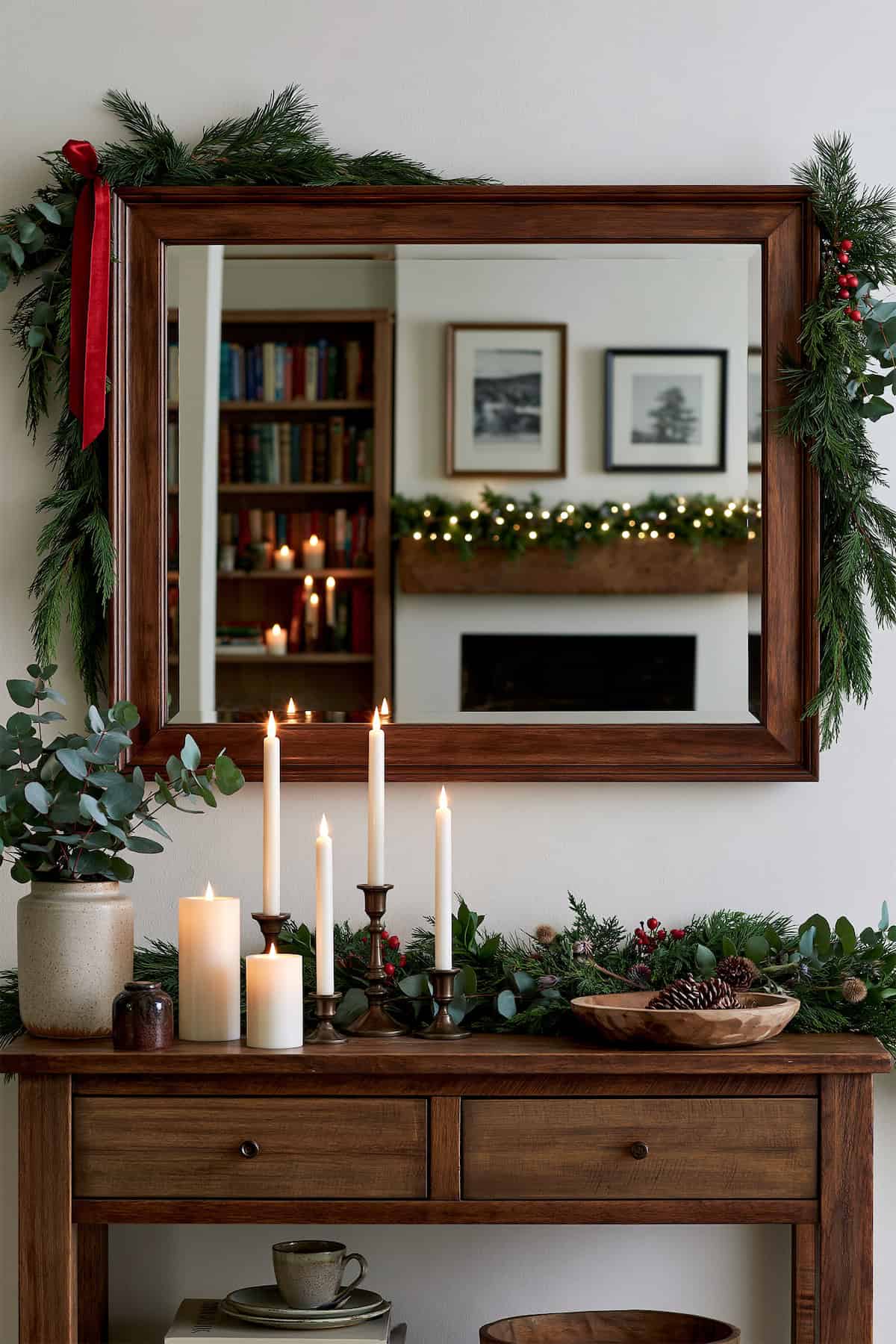 Candlelight Below the Christmas Mirror