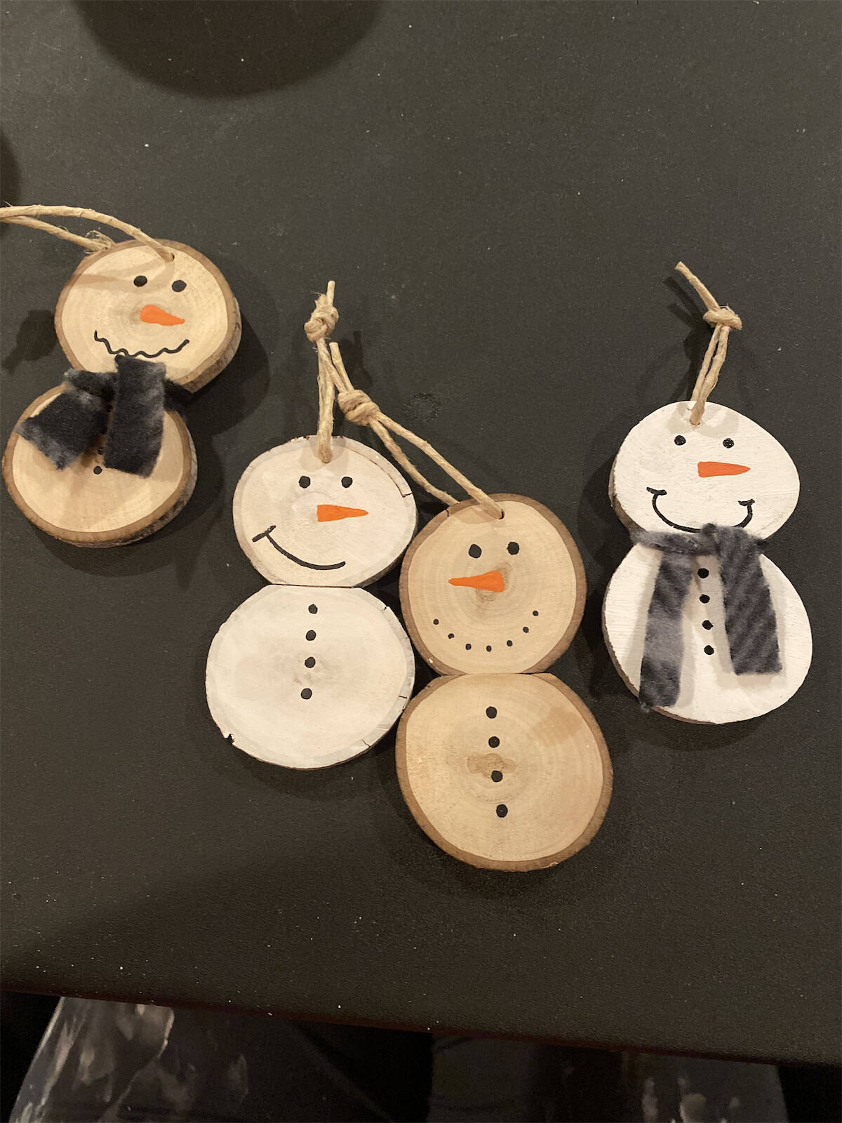 DIY Snowman Ornaments from Wood