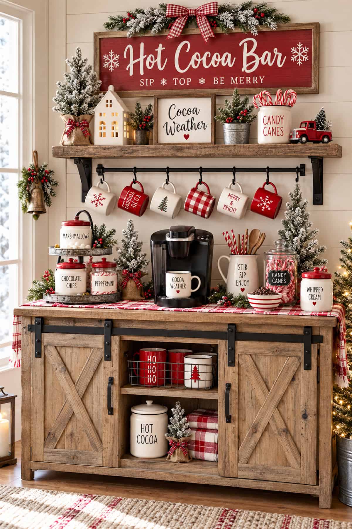 Candy Canes at the Cocoa Sideboard