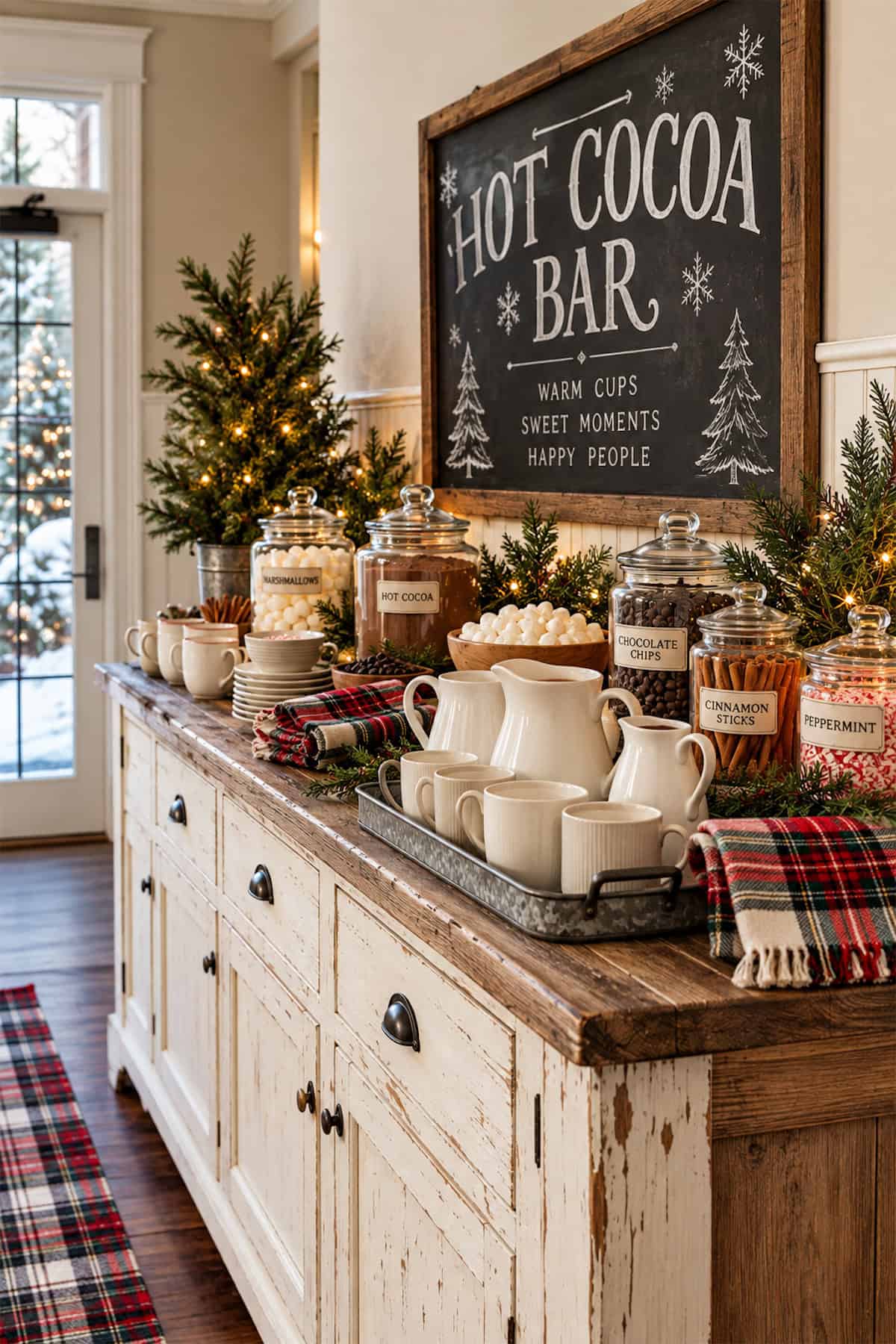 Cocoa on a Farmhouse Sideboard