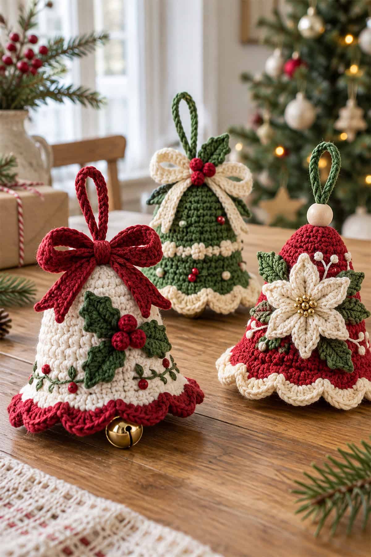 Bell-Shaped Crochet Baubles